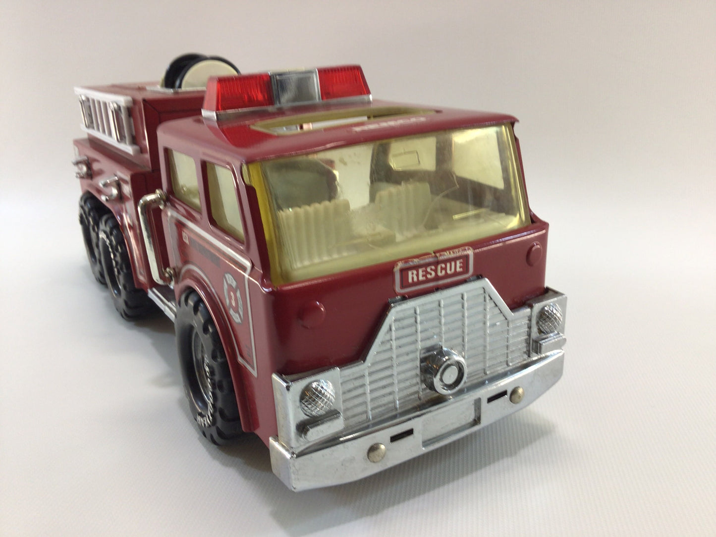 REMCO Rescue Pumper No. 8 Fire Truck 1980's Pressed Steel Toy