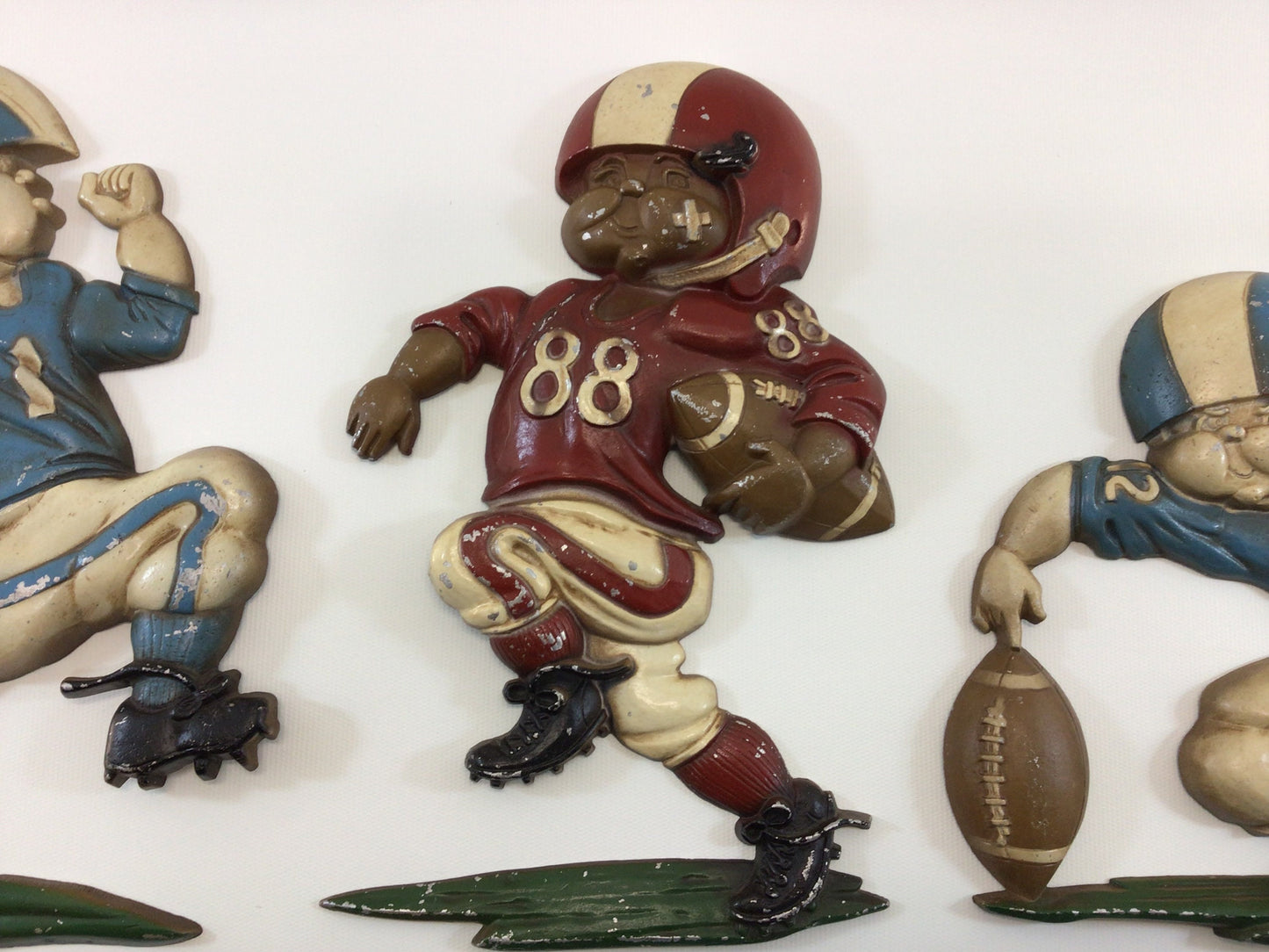 Football Wall Decor Set 1976 HOMCO Home Interiors 3D Metal No. 1254