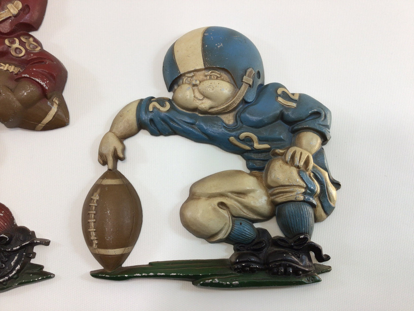 Football Wall Decor Set 1976 HOMCO Home Interiors 3D Metal No. 1254