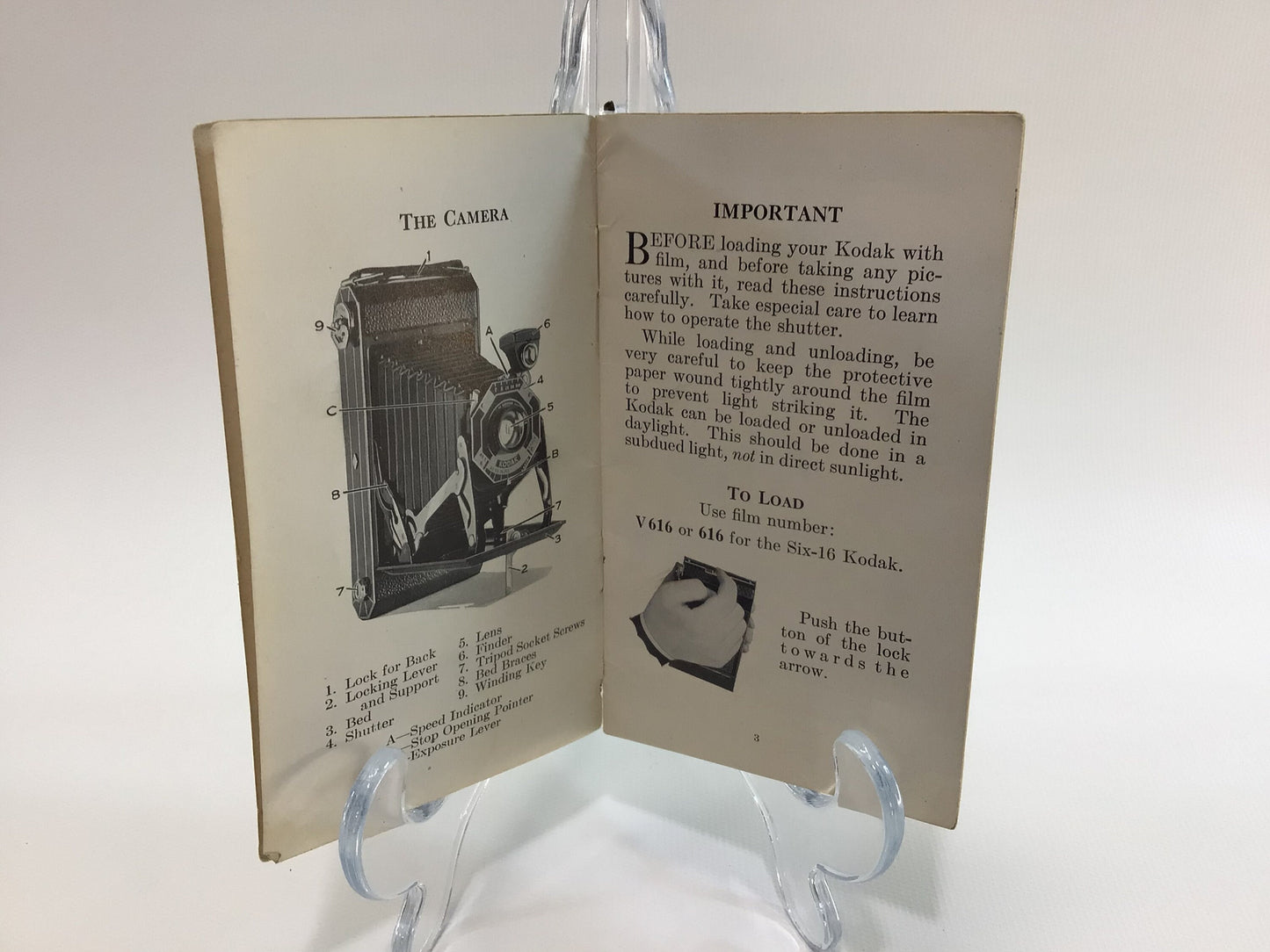 Six-16 Kodak Camera Doublet Lens Manual Antique Photography Ephemera