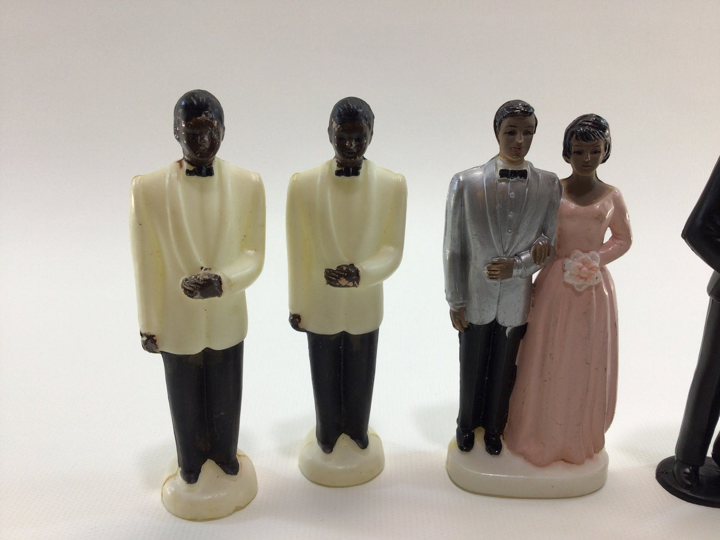 Vintage Wedding Cake Toppers Plastic Bride Groom Best Man Ring Bearer