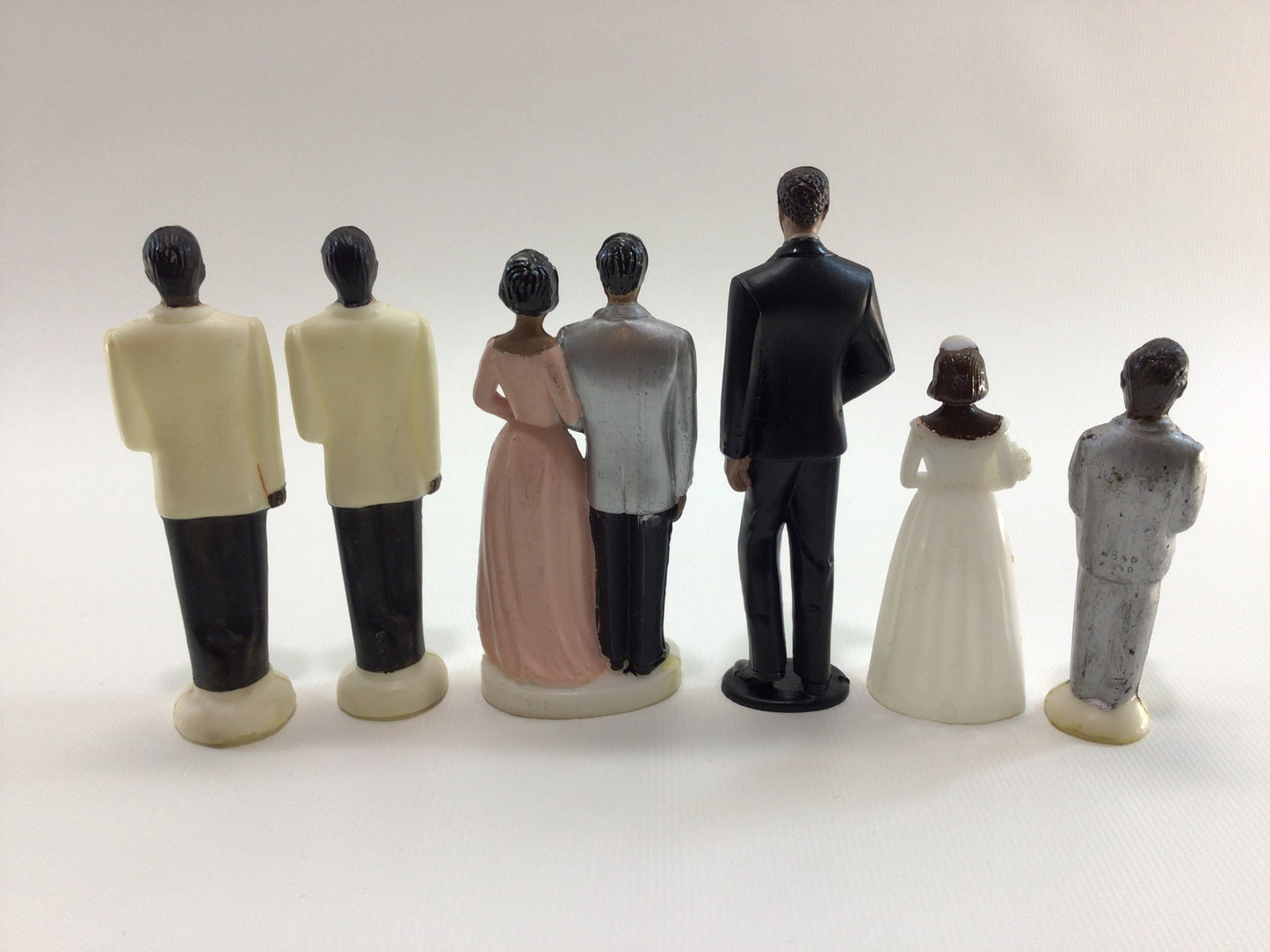 Vintage Wedding Cake Toppers Plastic Bride Groom Best Man Ring Bearer