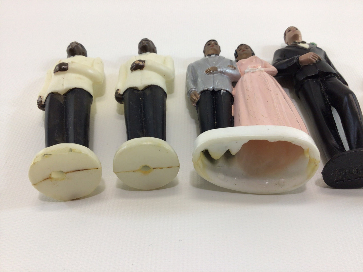 Vintage Wedding Cake Toppers Plastic Bride Groom Best Man Ring Bearer
