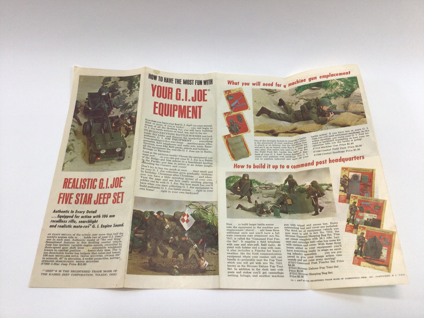 GI Joe Most Fun with Your Equipment Pamphlet 1960's Hasbro 12" Action Soldier Ephemera