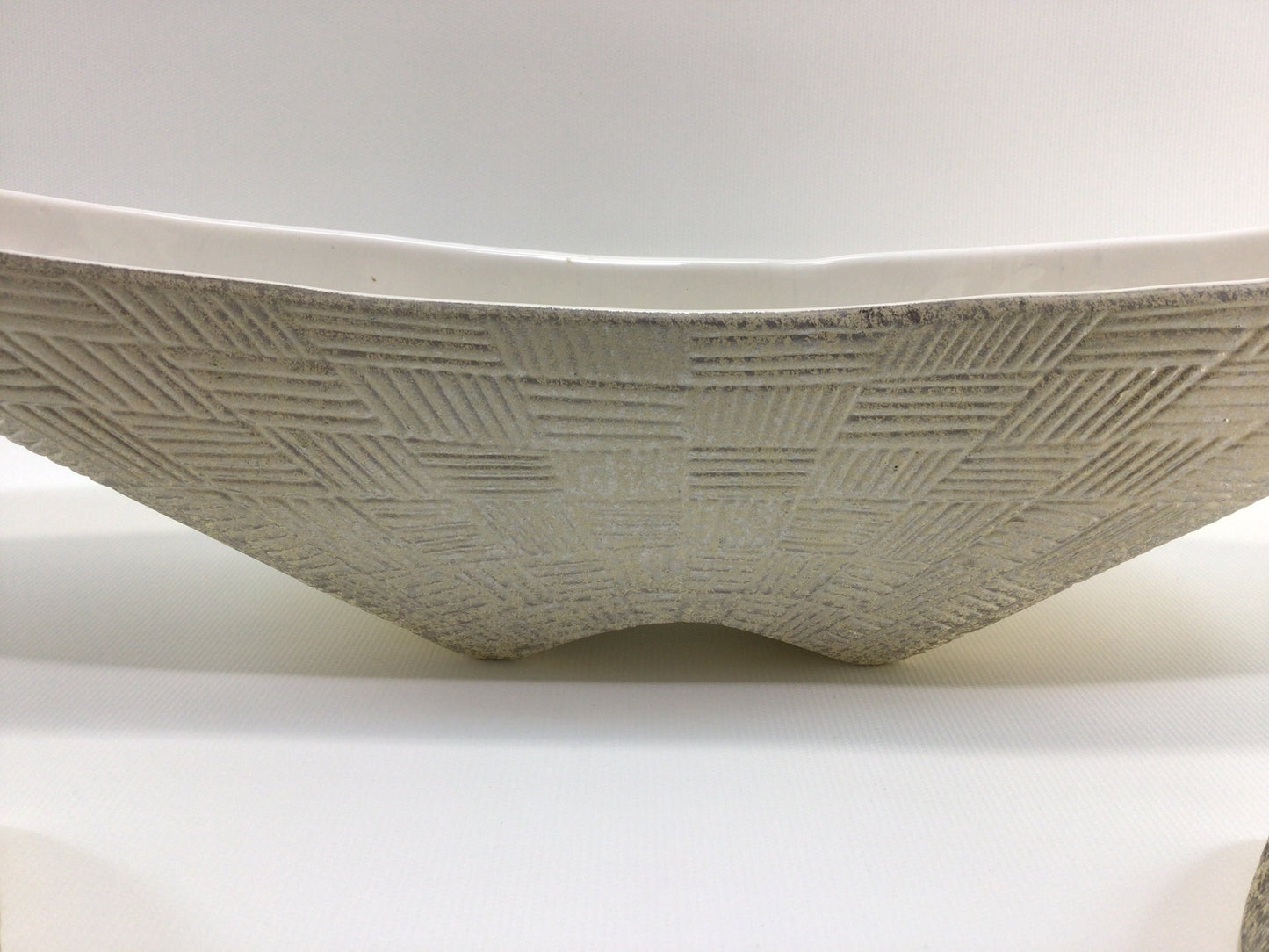 Shawnee Pottery Gold Basket Weave Console Dish and Candlestick Holders 1419 Mid Century Holiday Home Decor