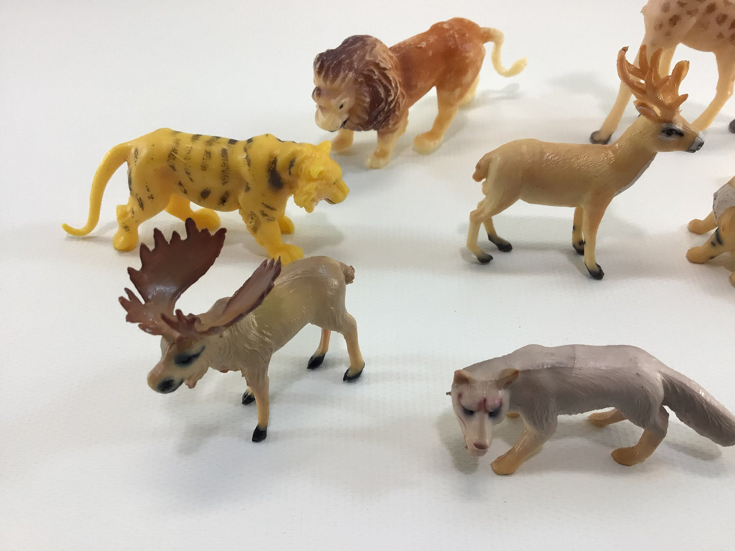 Wild Animals 1970s Plastic Collectible Toy Figurines 9 Assorted Species
