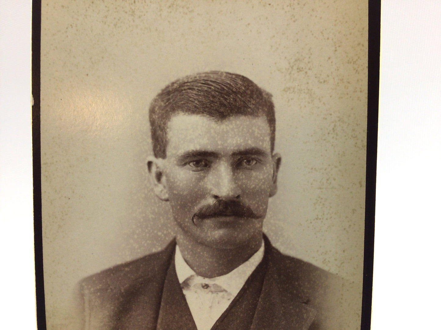 Victorian era Horace Imrie Cabinet Card Photo Young Man with Mustache