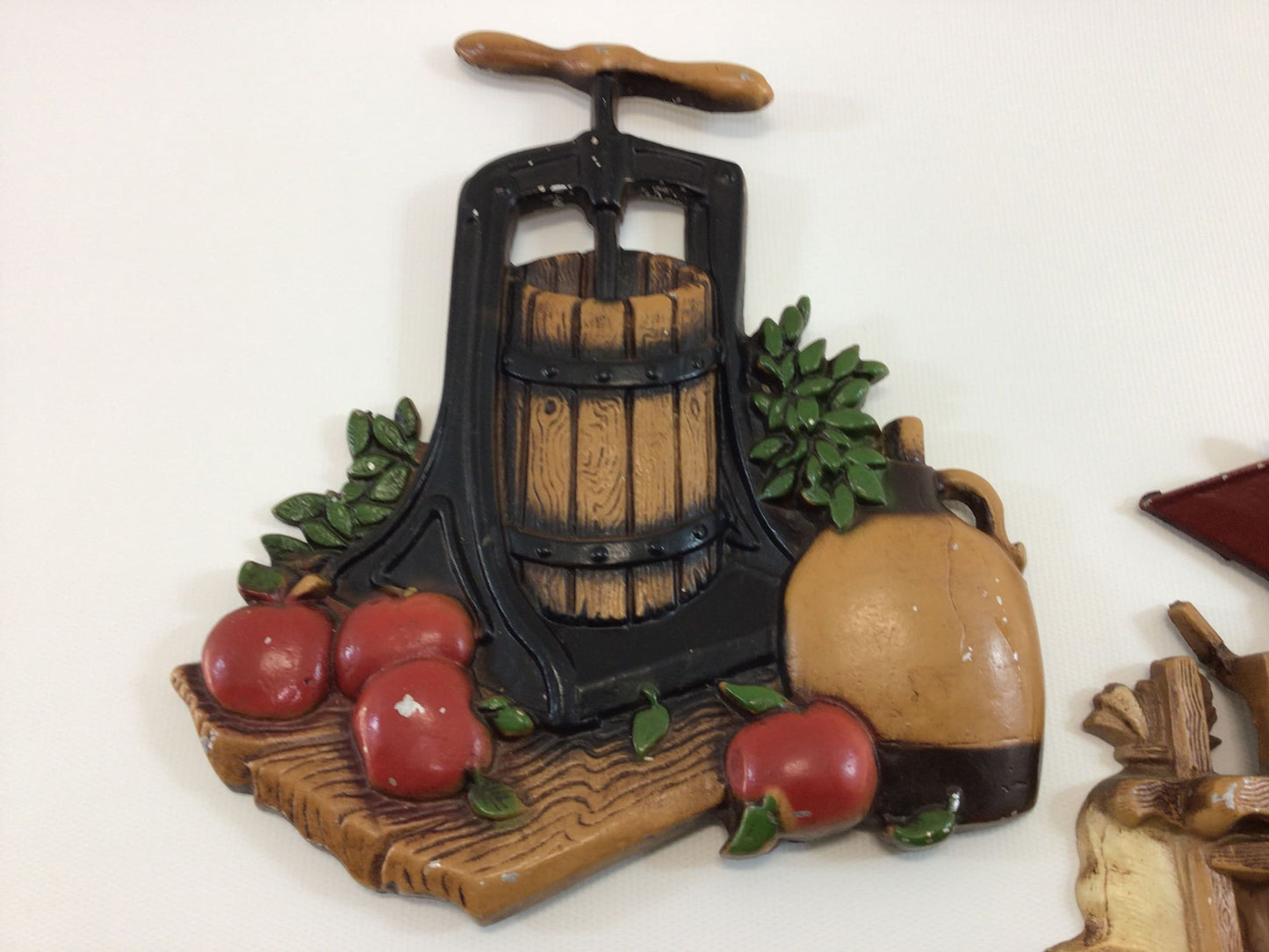 Veggie Vegetable Press Wall Decor Set 1978 HOMCO Home Interiors 3D Cast Aluminum