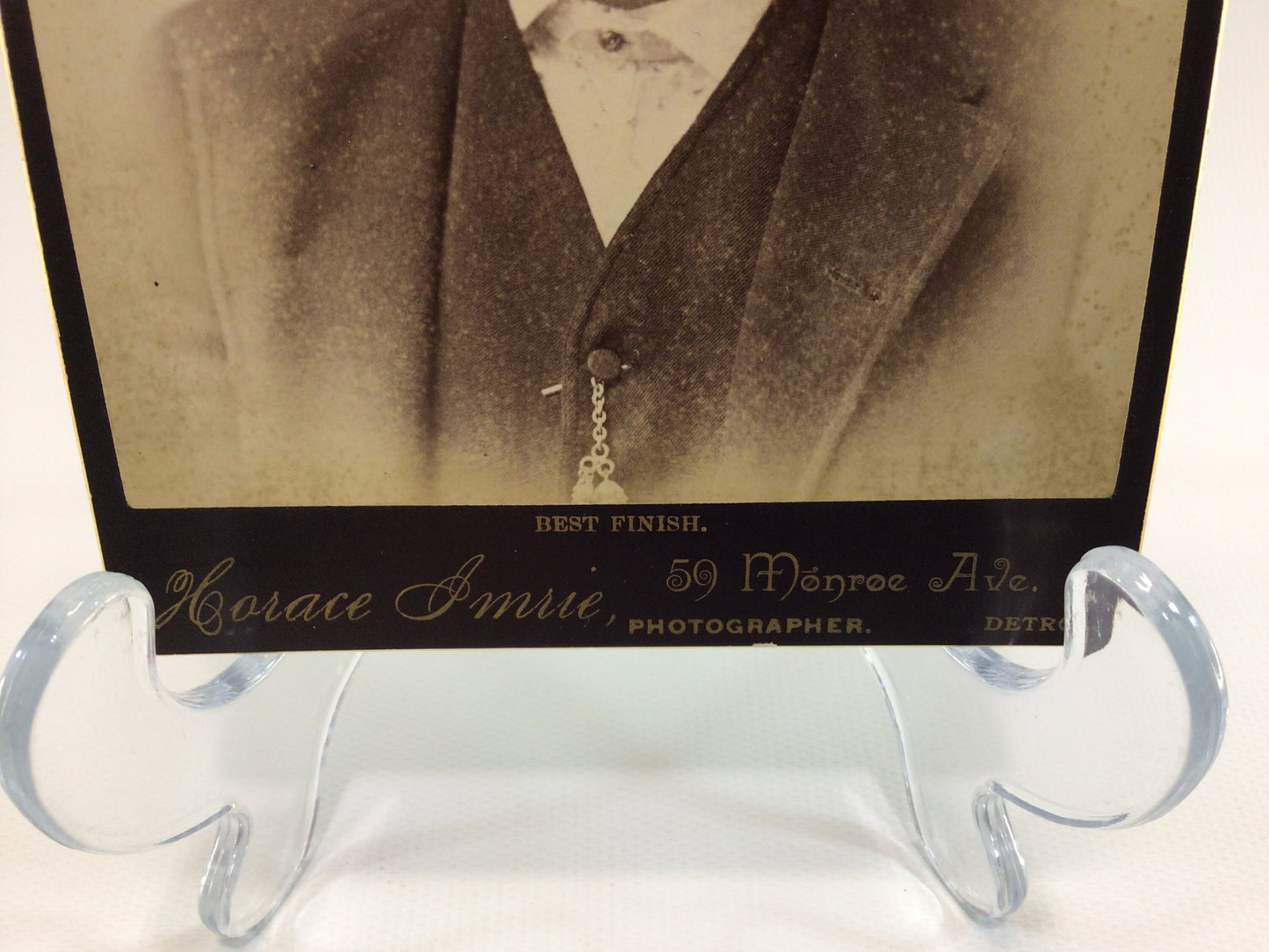 Victorian era Horace Imrie Cabinet Card Photo Young Man with Mustache