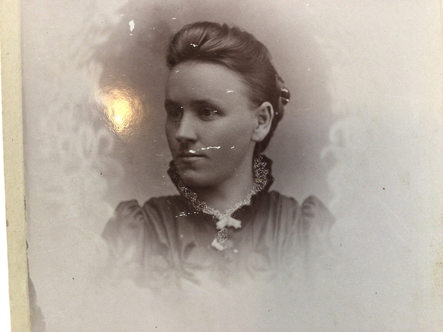 Victorian era Miss Perry Cabinet Card Photo Young Woman in Black