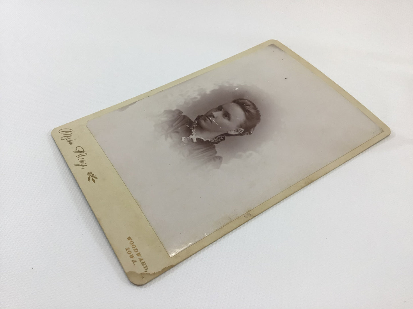 Victorian era Miss Perry Cabinet Card Photo Young Woman in Black