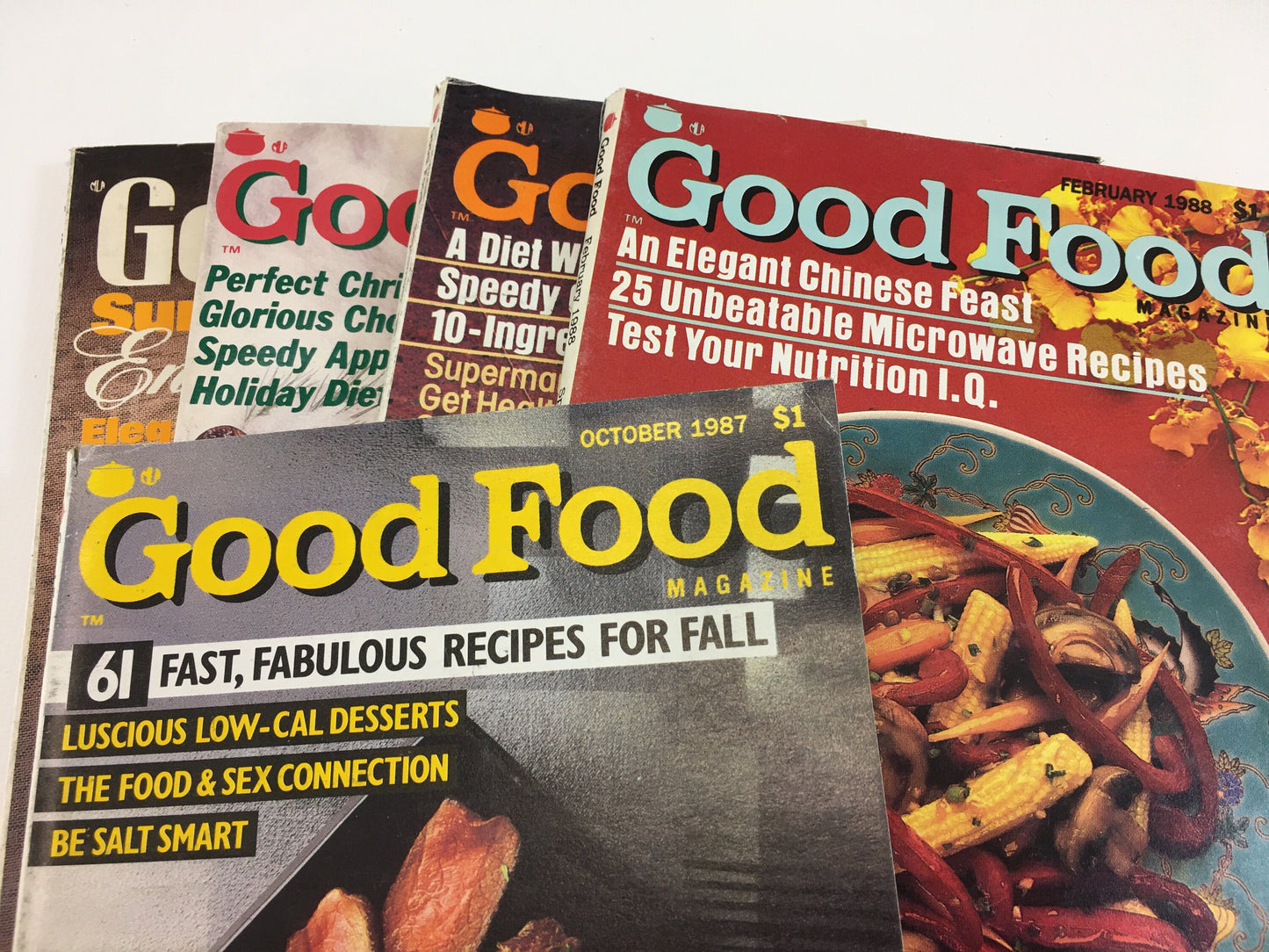 Vintage Good Food Magazine Cookbooks Summer Quick Easy Seafood Chinese Christmas Holiday Thanksgiving Entrees Entertaining Dessert Recipes