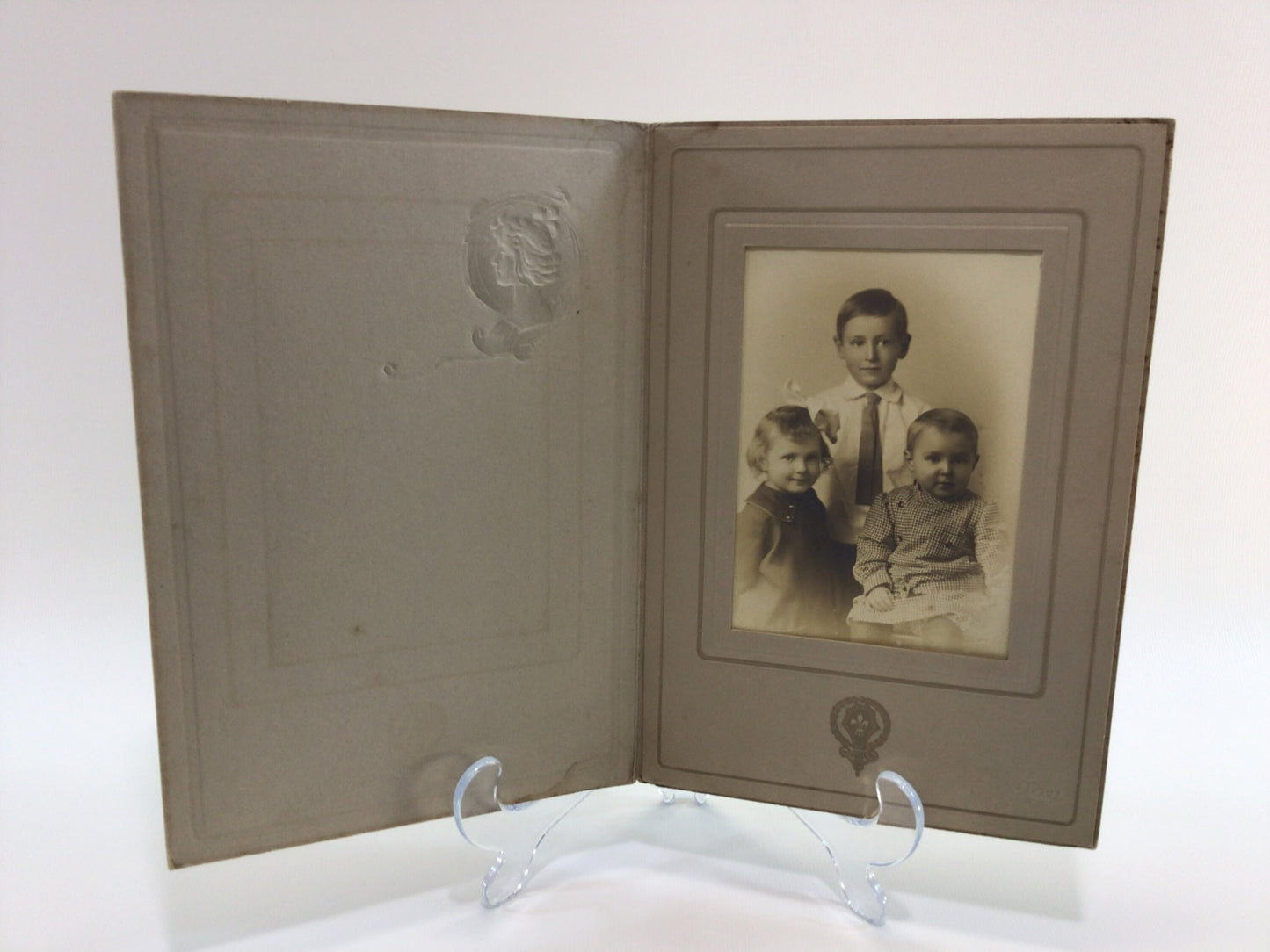 Victorian era Cabinet Card Portrait Photograph Sibling Children