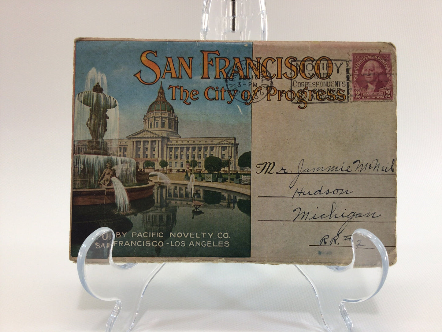Foldout Souvenir Postcard San Francisco City of Progress Vintage 1930's Vacation Travel Ephemera