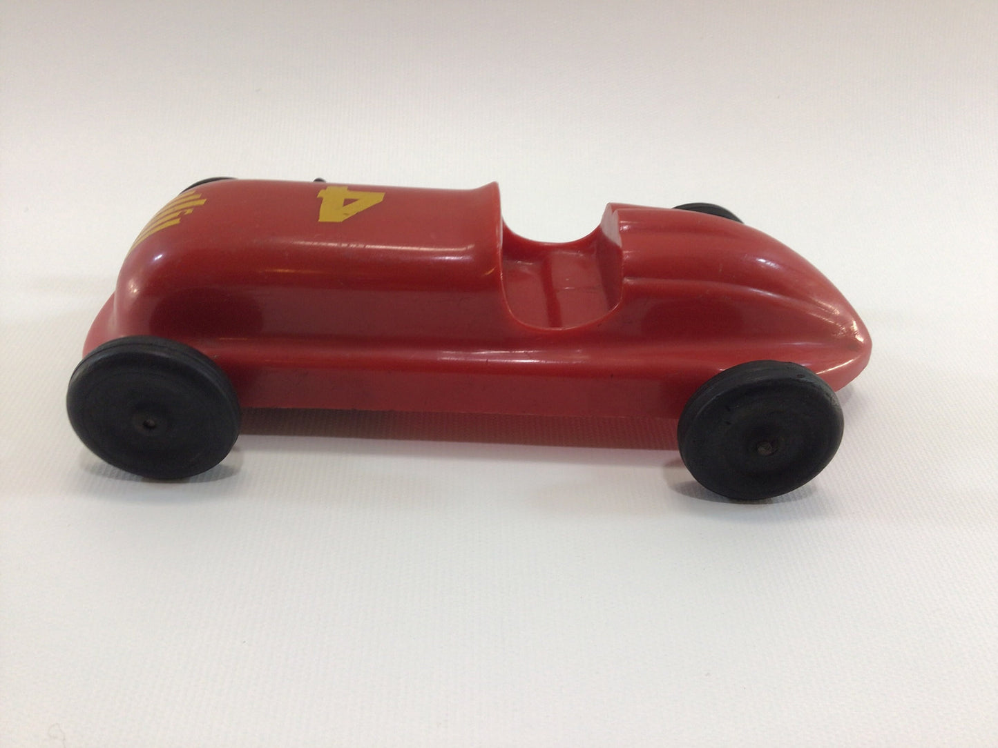 Saunders Wind-up Toy Race Car Vintage Indy Boattail Style Racer Red No 4