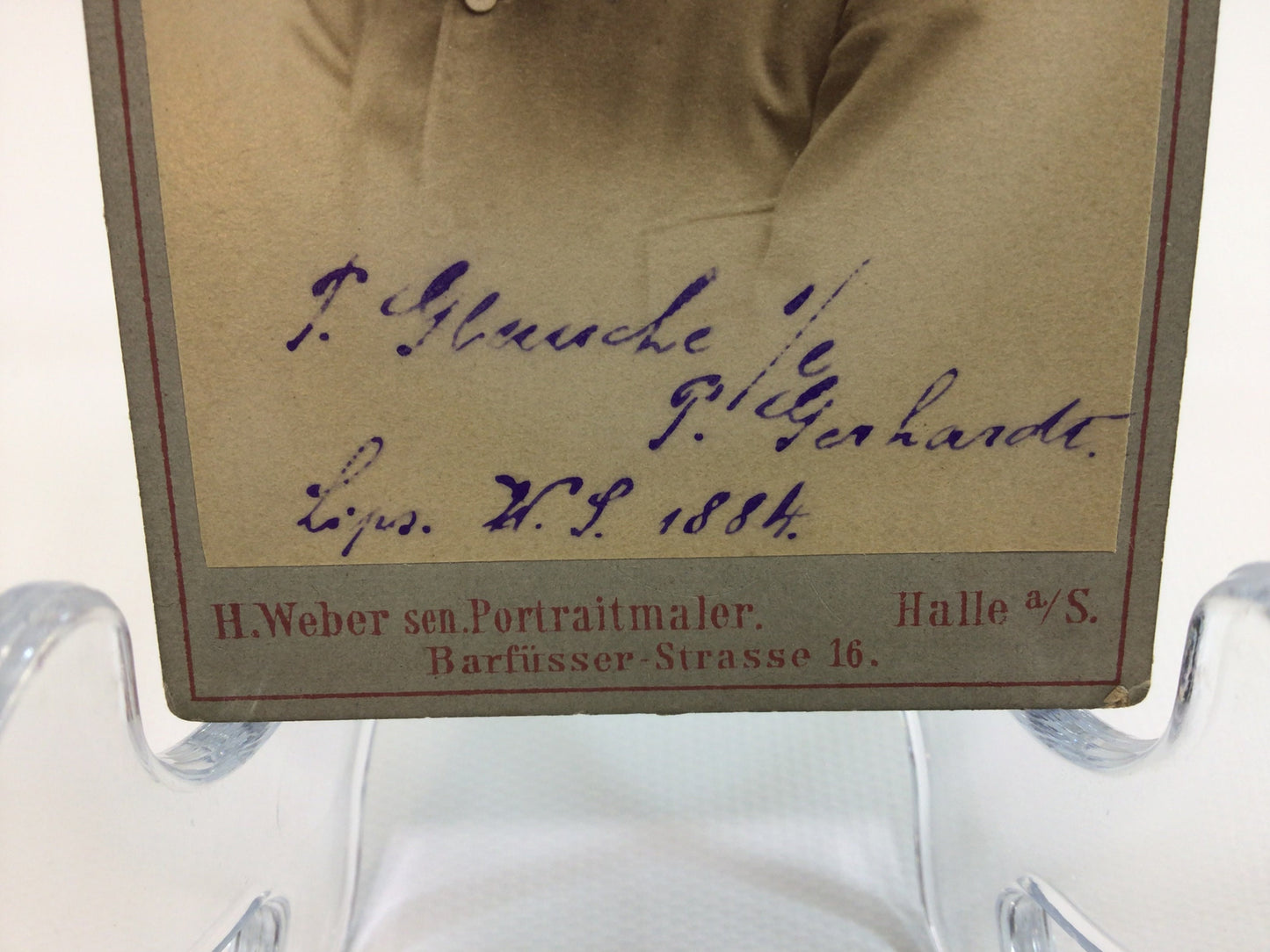 Antique CDV Cabinet Card Photograph 1884 Paul Gerhardt Victorian Gerhardt Family Album 2.5" x 4" Photo