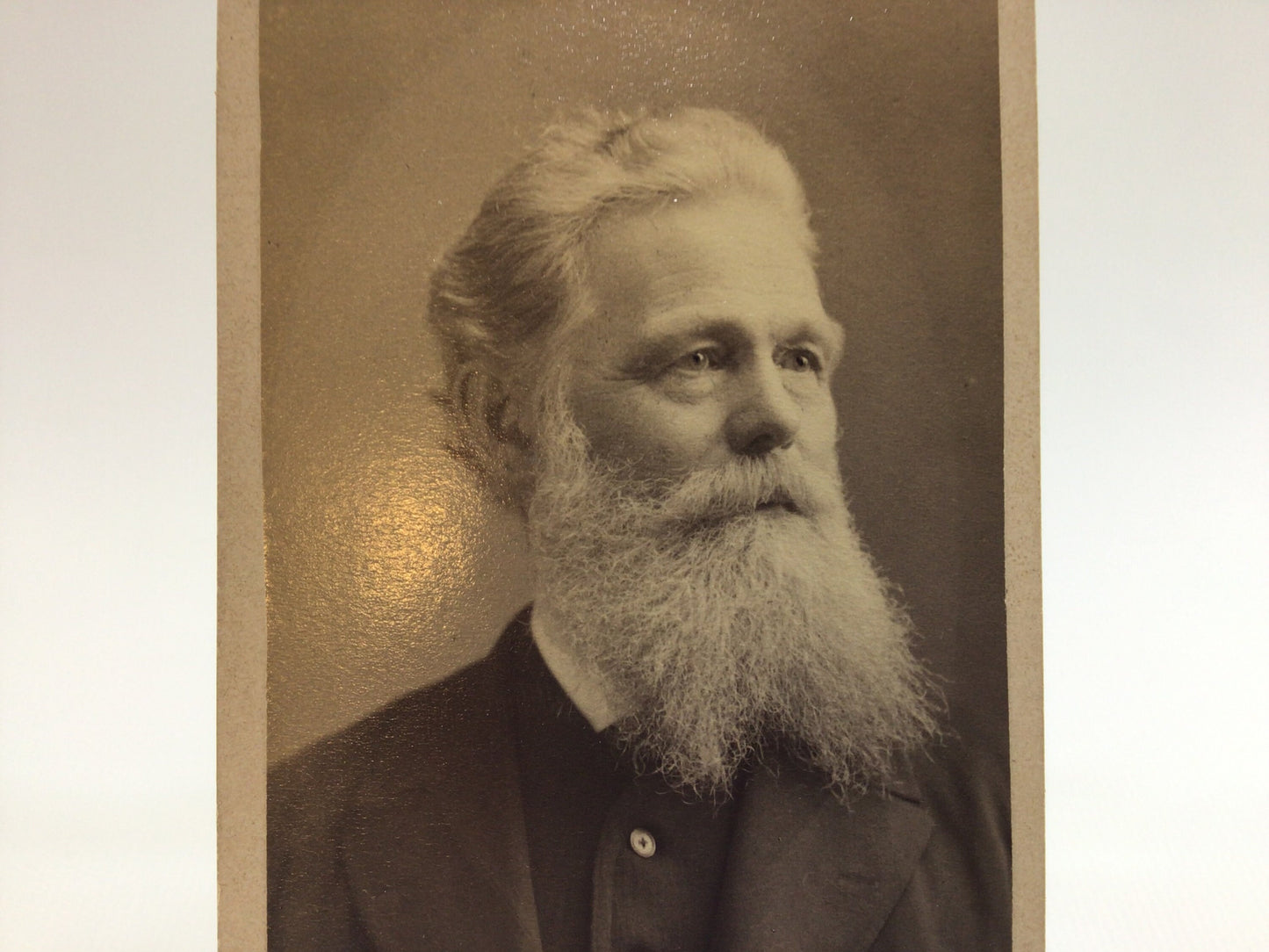 Antique CDV Cabinet Card Photograph Elderly Bearded Gentleman Victorian Gerhardt Family Album 2.5" x 4" Photo