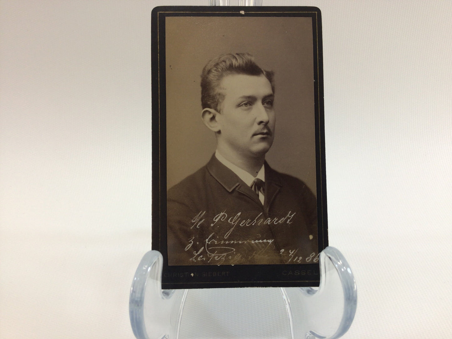 Antique CDV Cabinet Card Photograph 1886 Paul Gerhardt Victorian Gerhardt Family Album 2.5" x 4" Photo