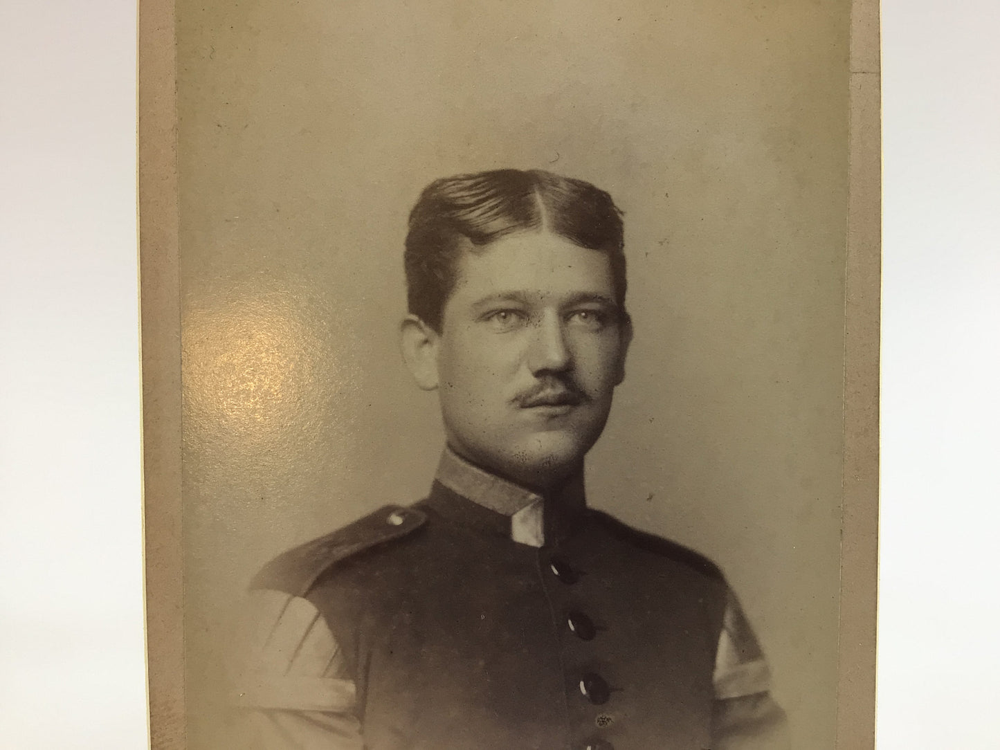 Antique CDV Cabinet Card Photograph 1880s German Soldier Victorian Gerhardt Family Album 2.5" x 4" Photo
