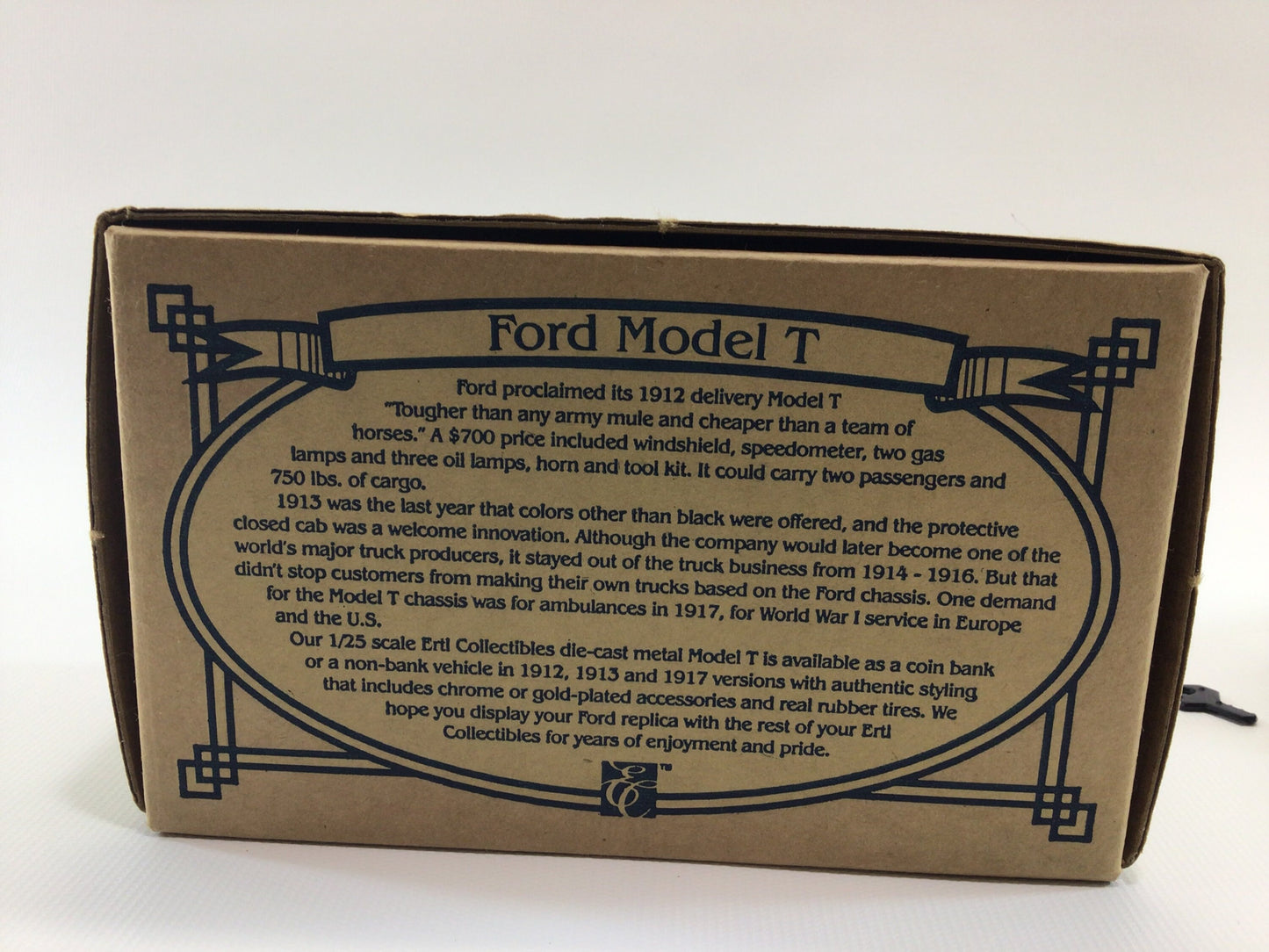Ertl 1912 Ford Open Front Panel Side 1/25 Scale Diecast Model Coin Bank Kellogg's Corn Flakes Advertising