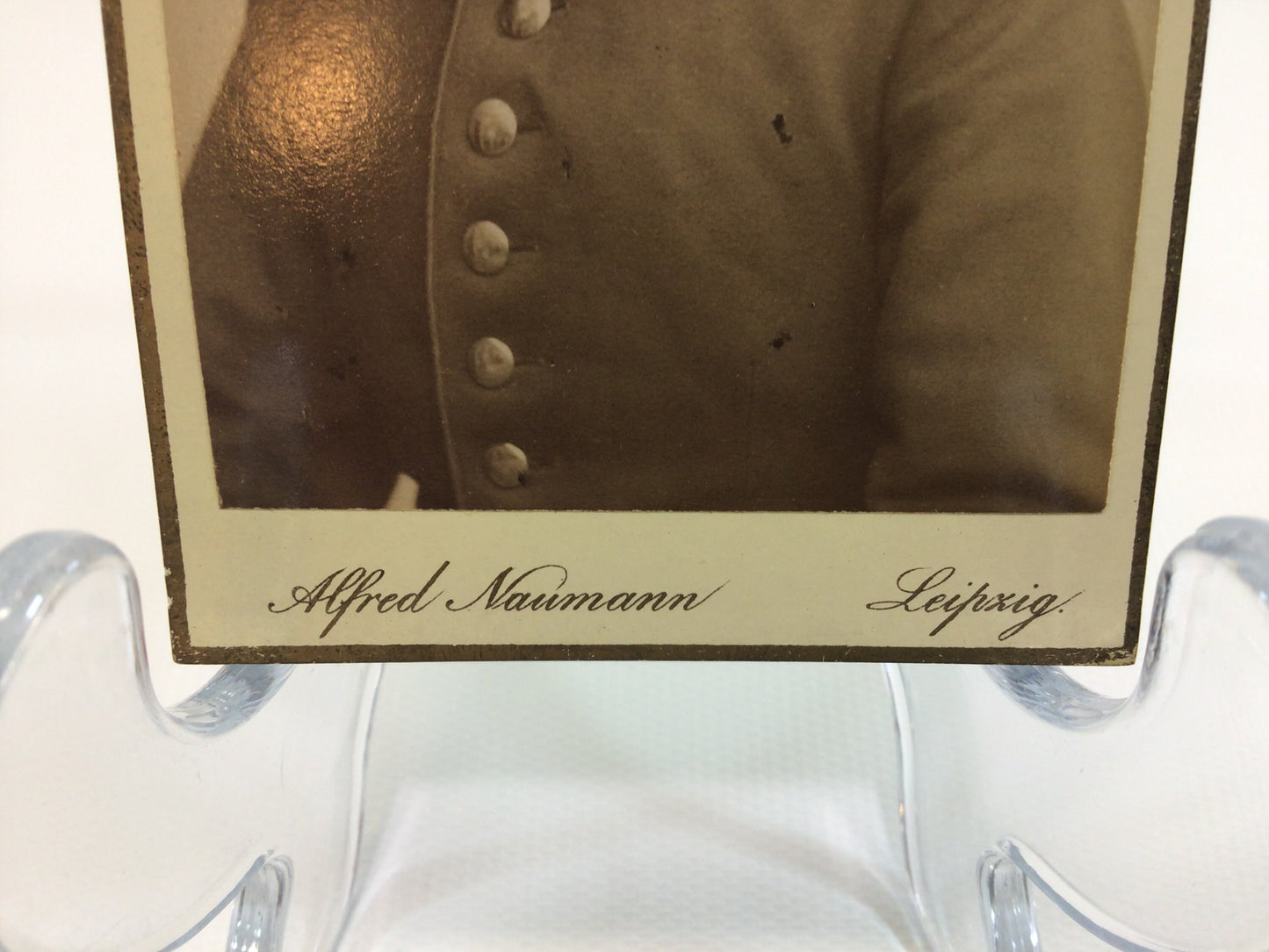 Antique CDV Cabinet Card Photograph Young Man in Uniform Victorian Gerhardt Family Album 2.5" x 4" Photo Leipzig