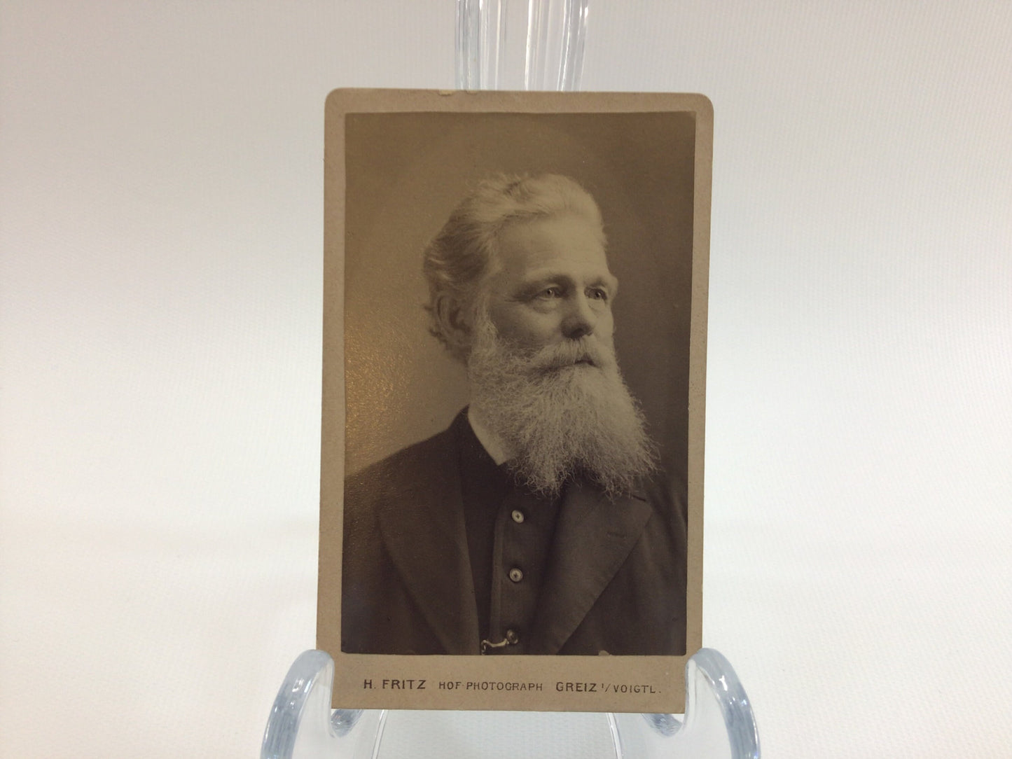 Antique CDV Cabinet Card Photograph Elderly Bearded Gentleman Victorian Gerhardt Family Album 2.5" x 4" Photo
