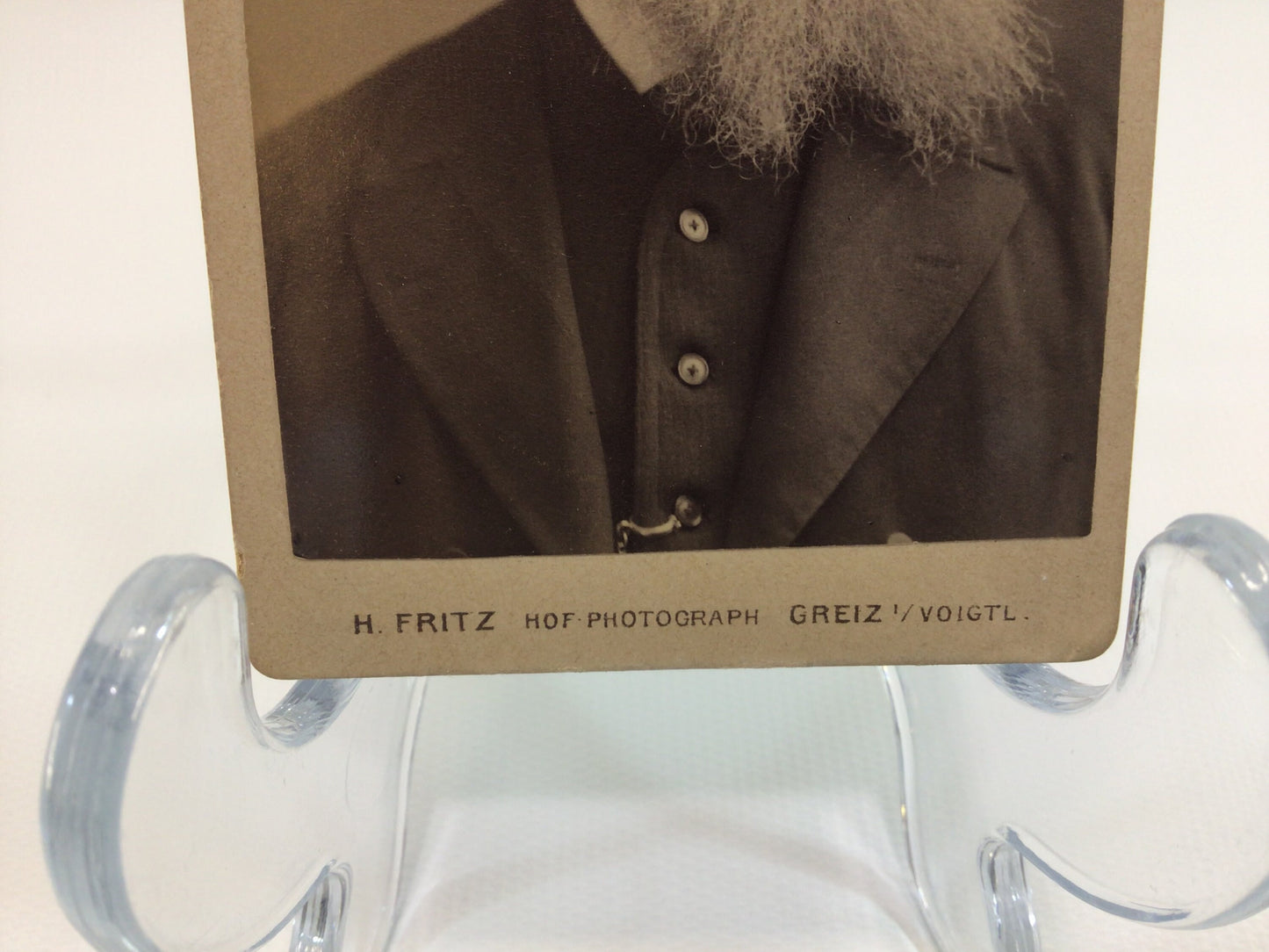 Antique CDV Cabinet Card Photograph Elderly Bearded Gentleman Victorian Gerhardt Family Album 2.5" x 4" Photo