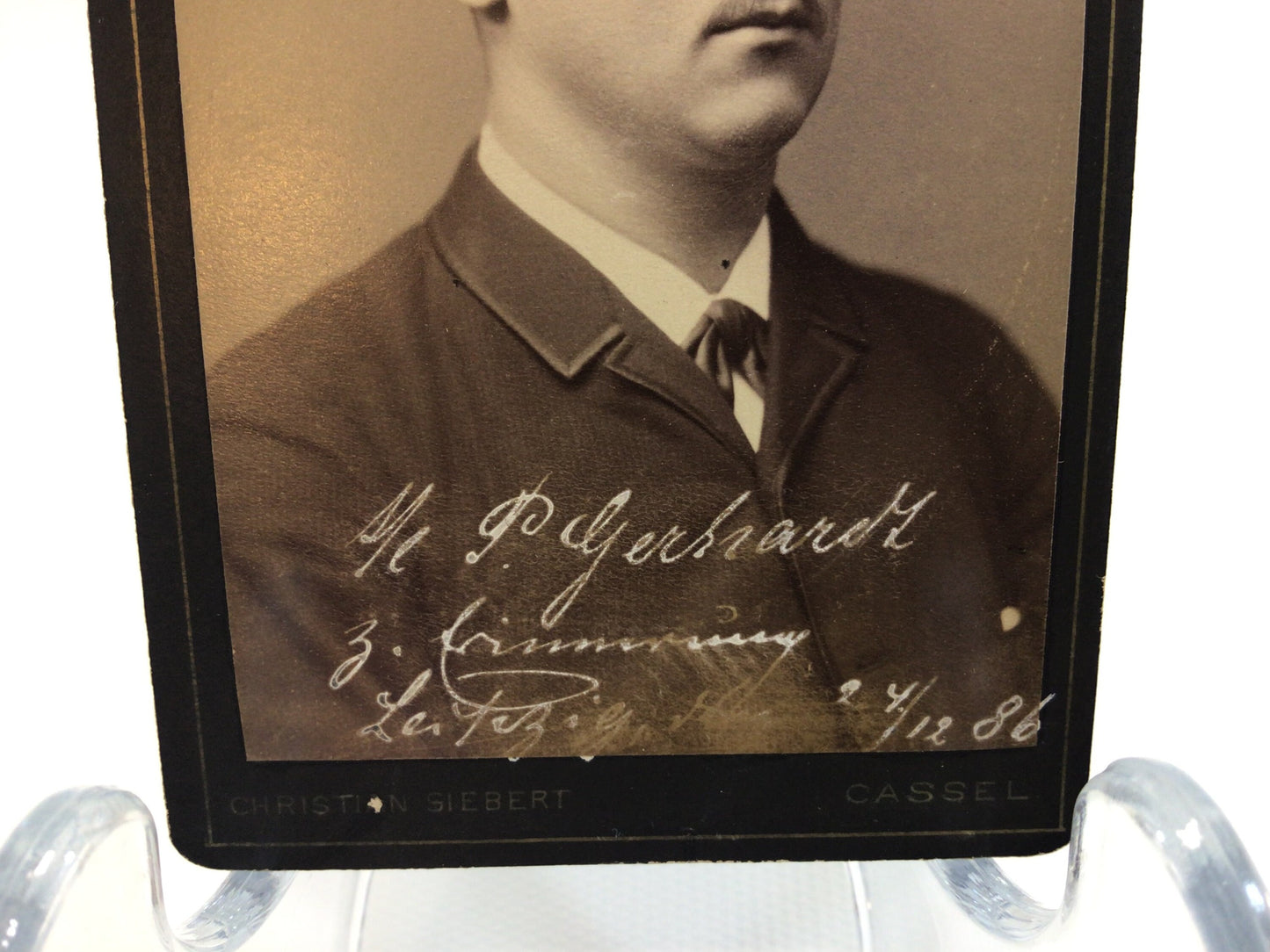 Antique CDV Cabinet Card Photograph 1886 Paul Gerhardt Victorian Gerhardt Family Album 2.5" x 4" Photo