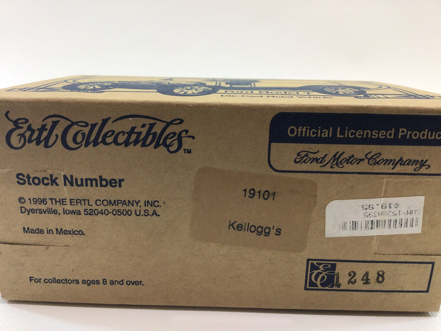 Ertl 1912 Ford Open Front Panel Side 1/25 Scale Diecast Model Coin Bank Kellogg's Corn Flakes Advertising