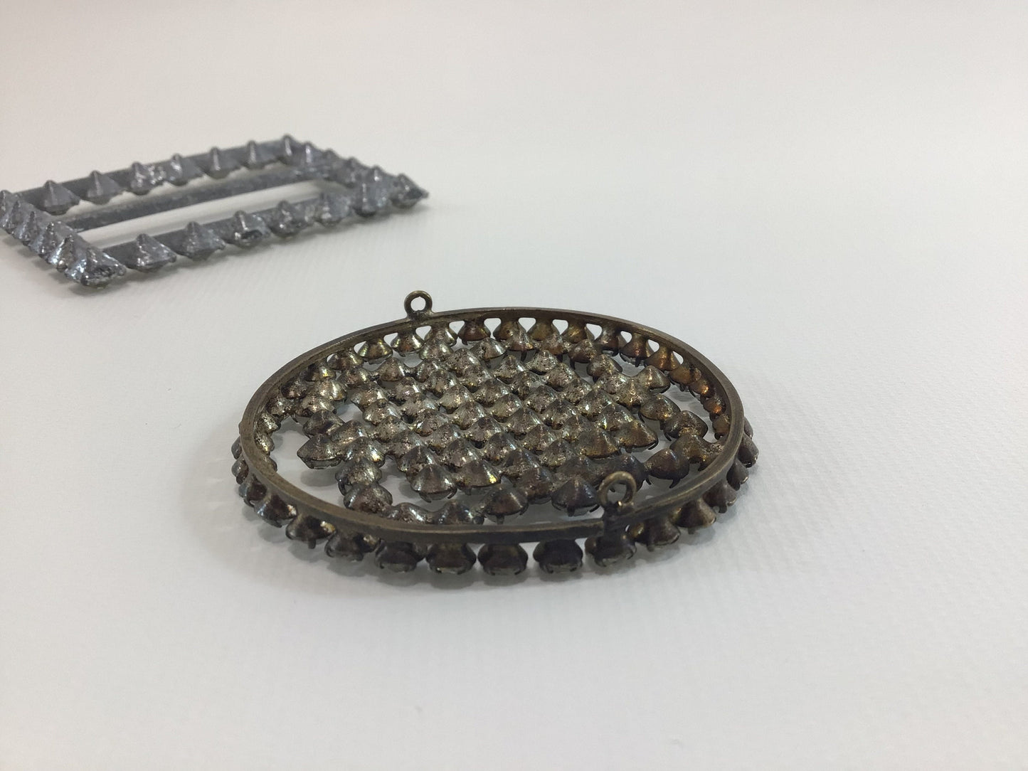 Mid Century Rhinestone Belt Buckles Vintage Fashion Sewing Notions