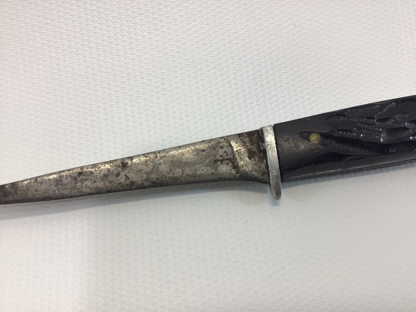 6" Hunting Knife Stag Antler Handle Antique Fixed Blade