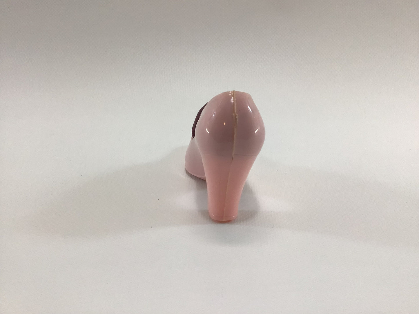 Hard Plastic Pink High Heel Shoe Pincushion Vintage Kitschy Sewing Accessory