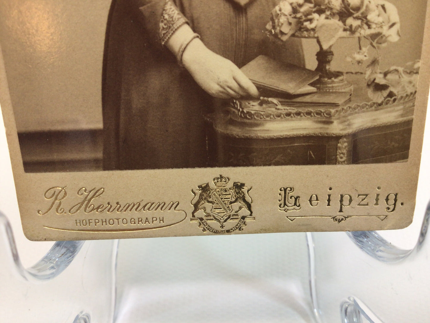 Antique CDV Cabinet Card Photograph 1891 Sepia Tone Young Woman Victorian Gerhardt German Family Genealogy Album 2.5" x 4" Photo