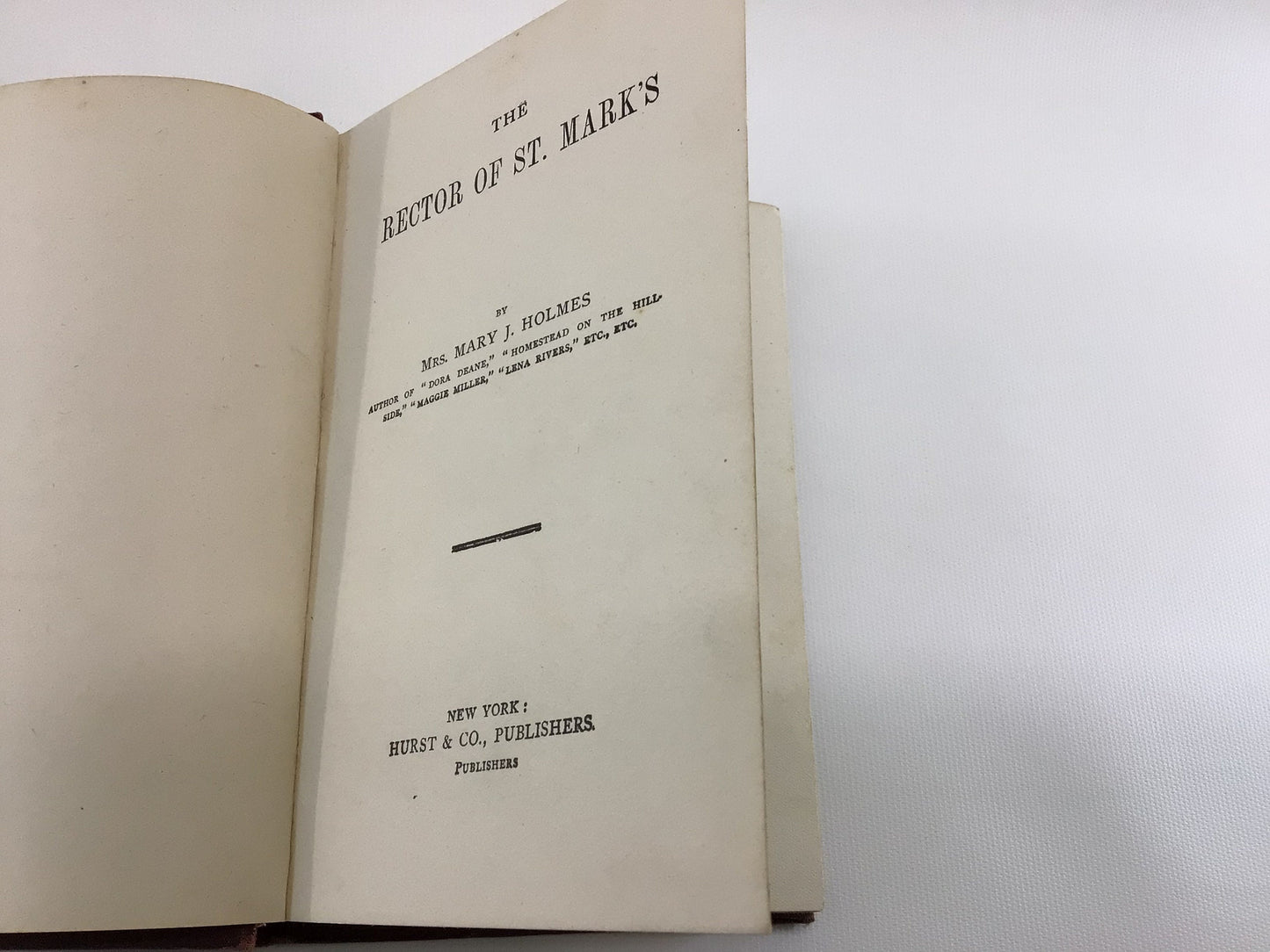Antique Catholic Novel The Rector of St Mary's by Mary J Holmes Red Hardcover Embossed Hurst Publishers