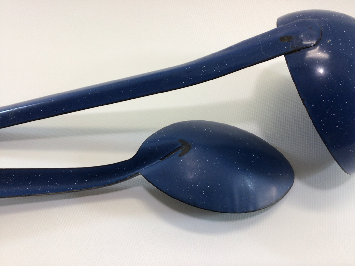 Graniteware Enamelware Ladle and Serving Spoon Blue and White Country Cottage Kitchen Farmhouse Decor