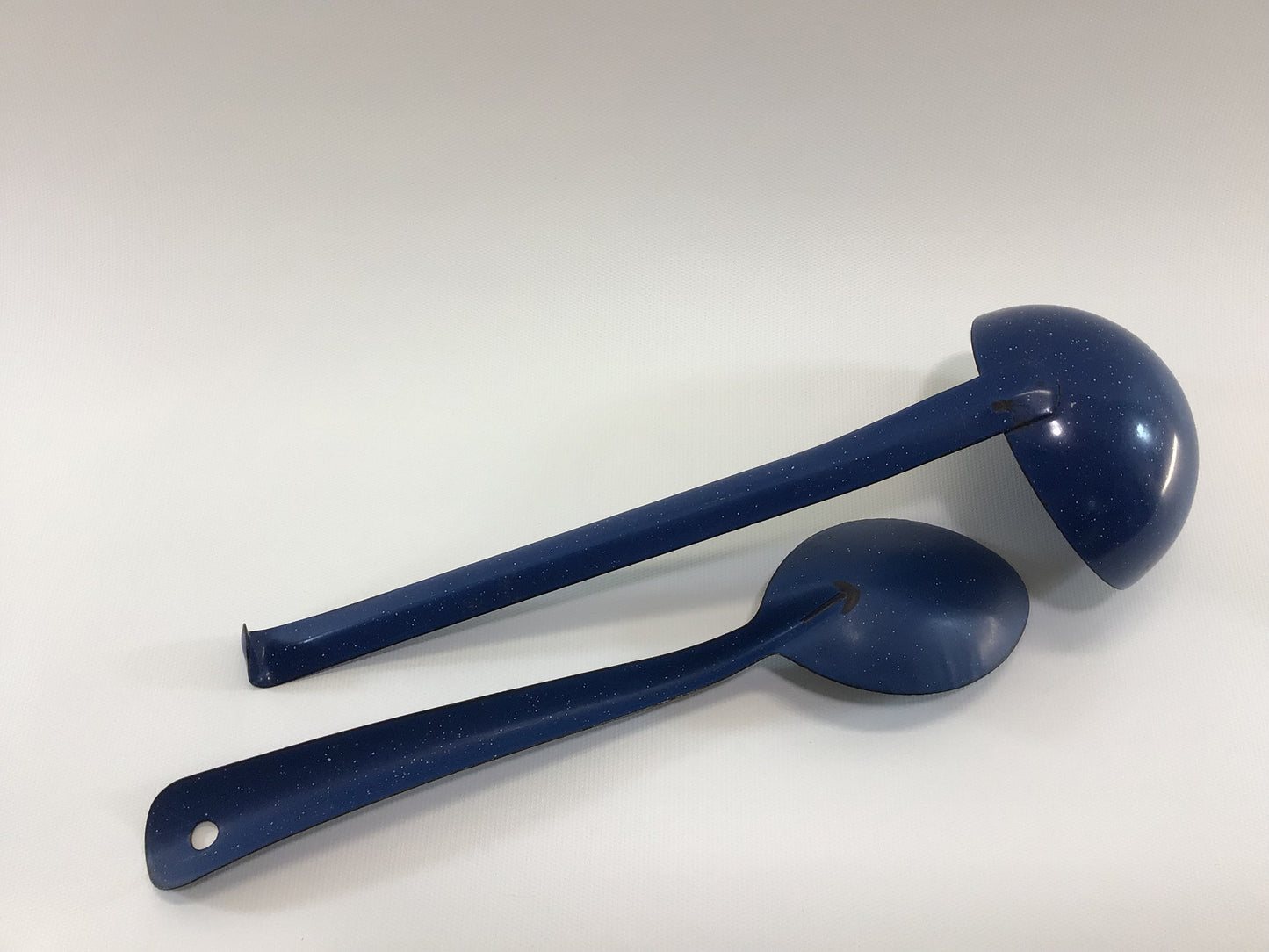 Graniteware Enamelware Ladle and Serving Spoon Blue and White Country Cottage Kitchen Farmhouse Decor