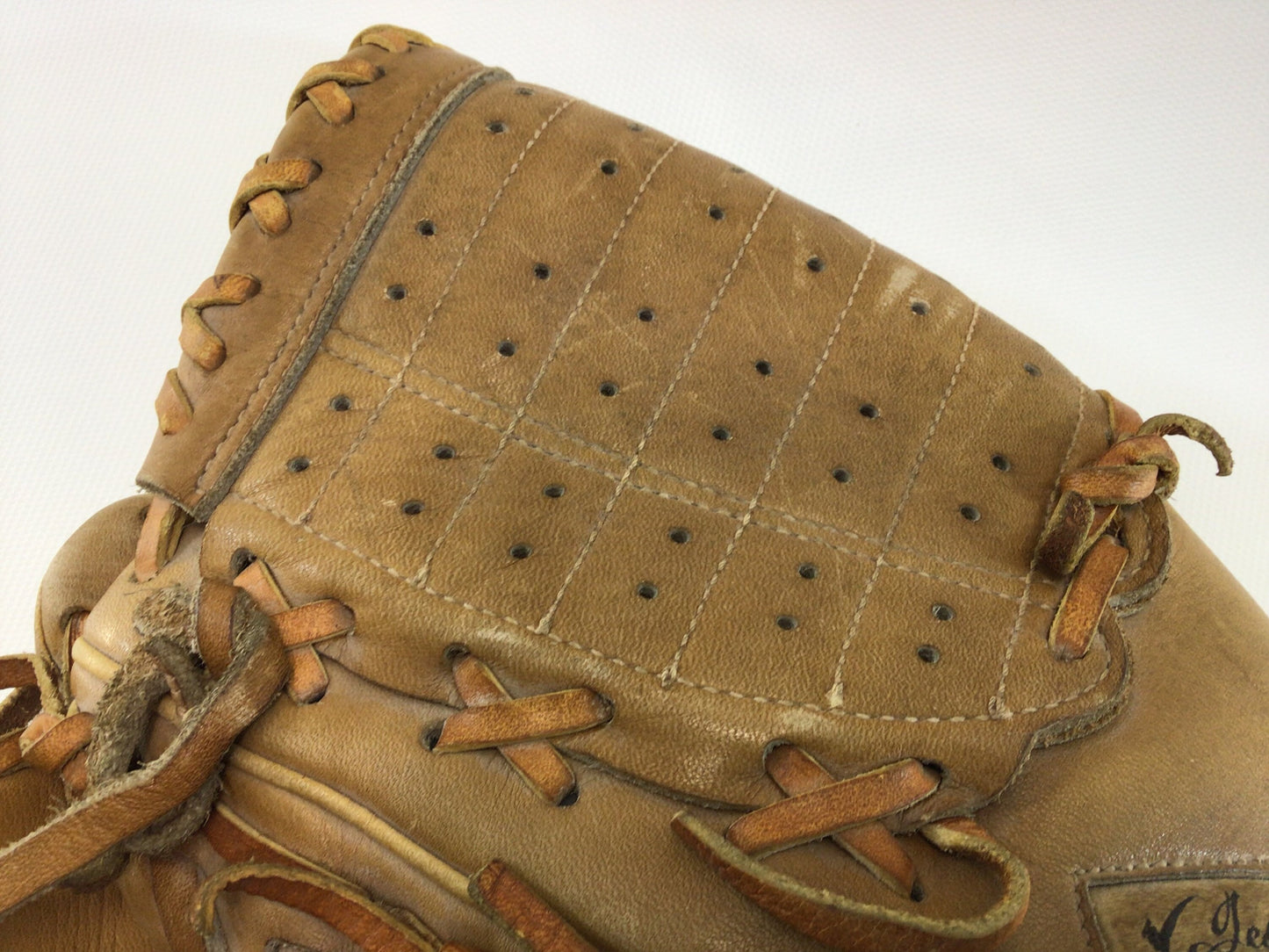 Sears Roebuck Ted Williams Model 400 12" Leather Baseball Glove 16199 Hinged Pad Made in Japan Left Hander
