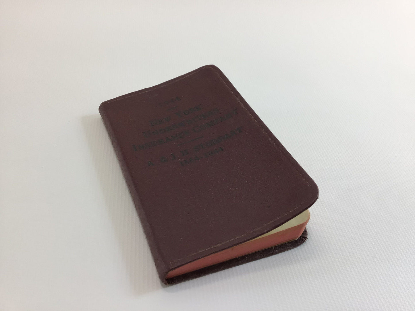 Underwriter's Pocket Calendar Address Book New York Underwriters Insurance Company 1944 Red Embossed Cover