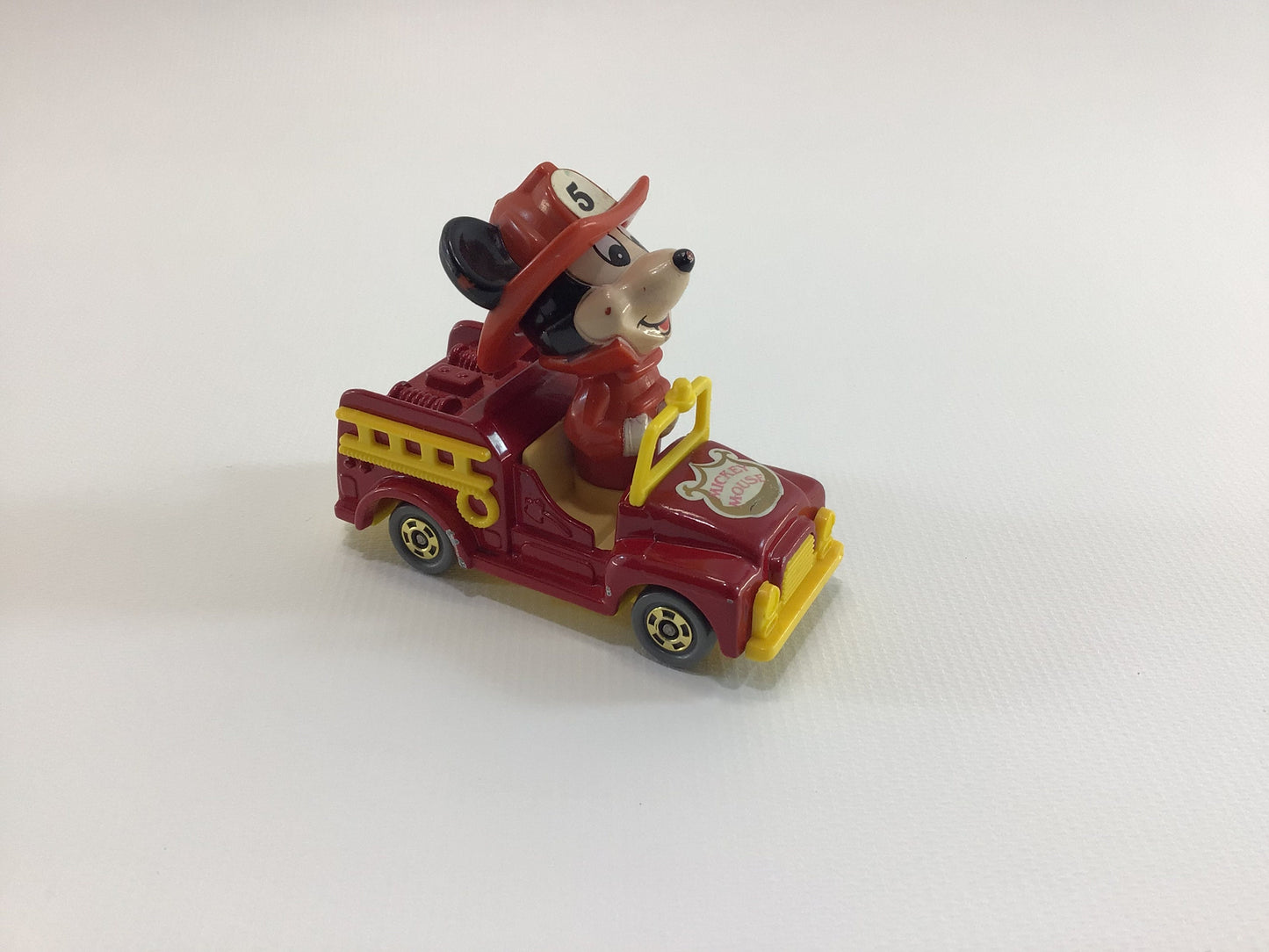 TOMY Mickey Mouse Fire Engine Vintage Diecast 1/64 Scale Toy Vehicle Made in Japan