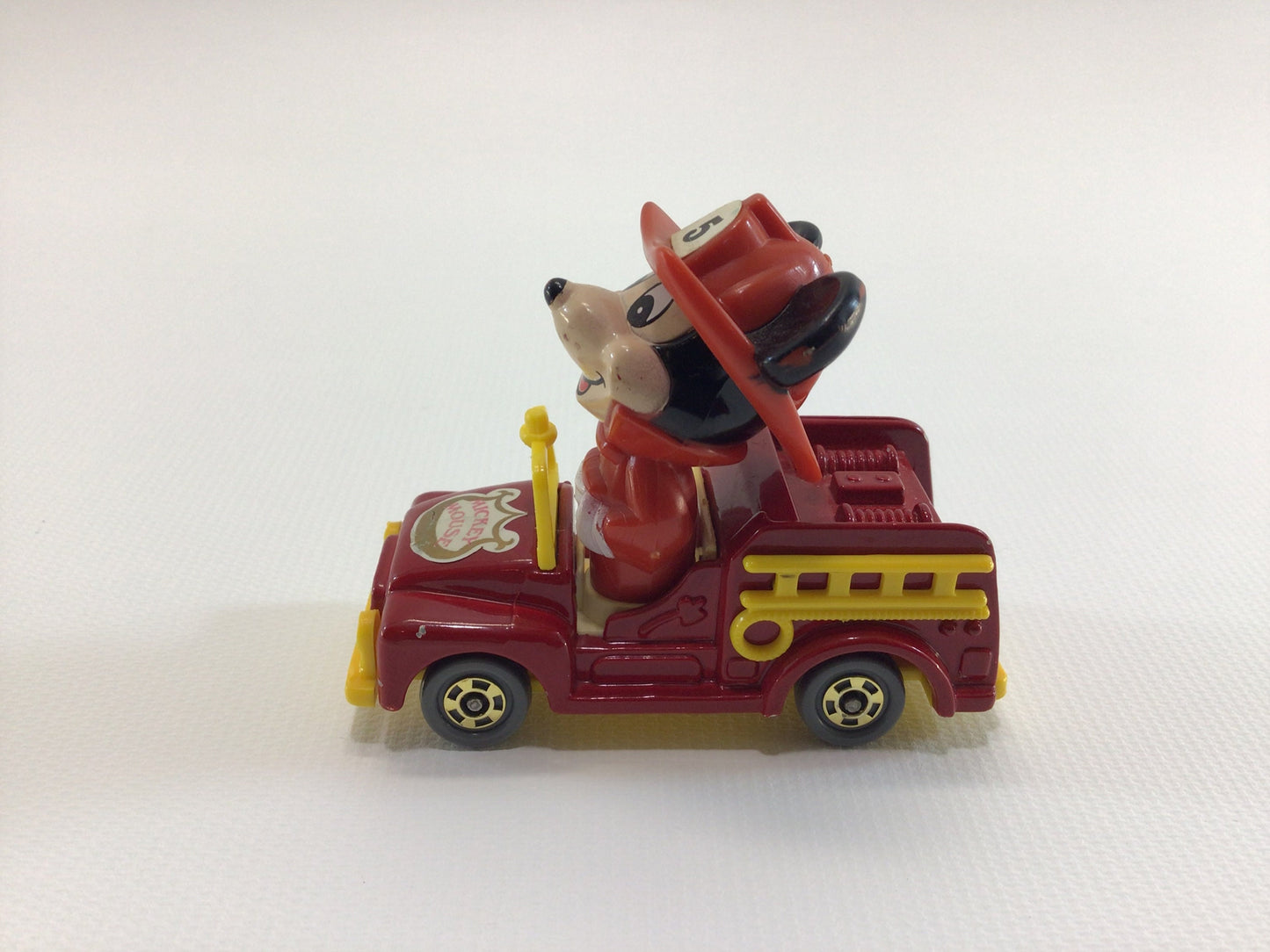 TOMY Mickey Mouse Fire Engine Vintage Diecast 1/64 Scale Toy Vehicle Made in Japan