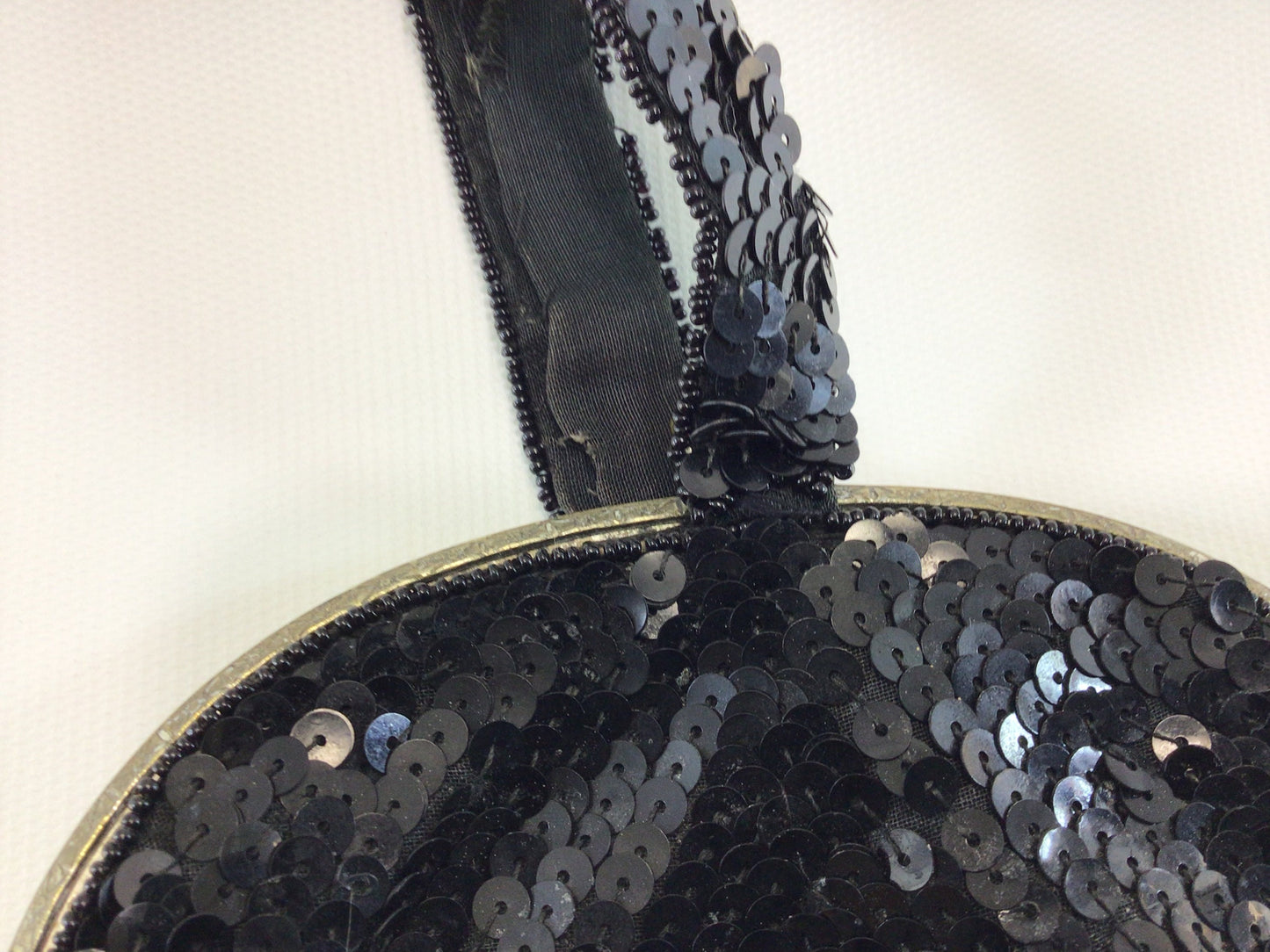 Vintage Black Sequin Handbag Clutch Purse Antique Flapper era Evening Fashion Accessory