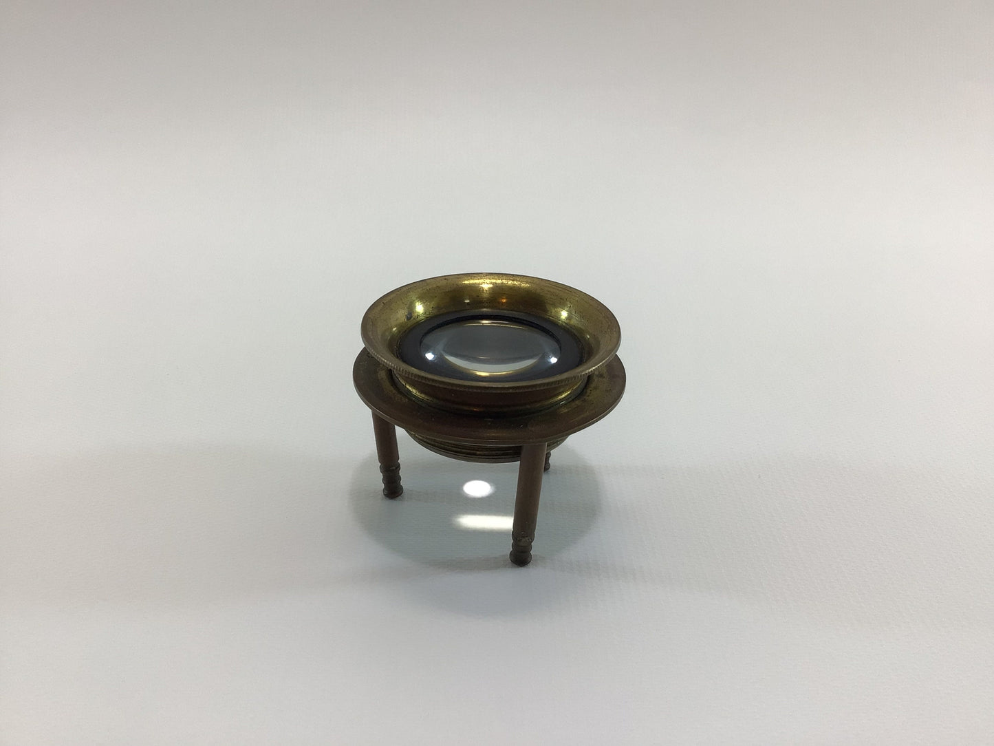 Antique Brass Map Magnifier / Jeweler Loupe Made in France