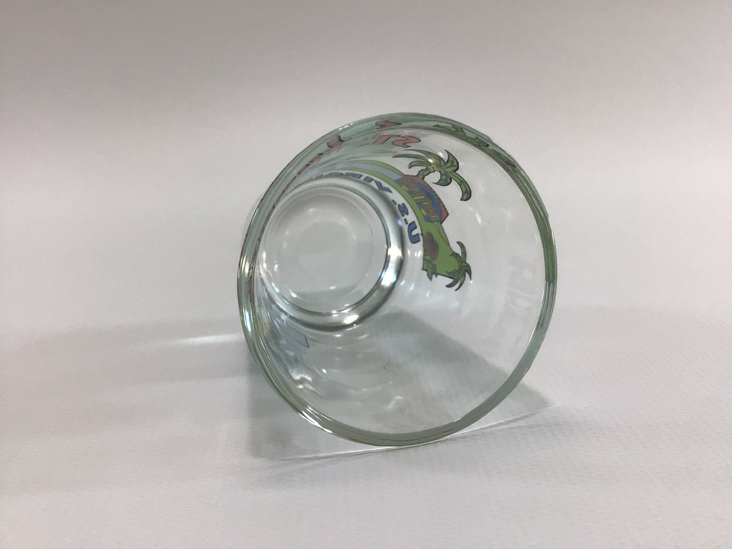 Vintage Shot Glass St Thomas Virgin Islands Souvenir Mid Century Collectible Barware Clear Glass ACL Cruise Ship Motif