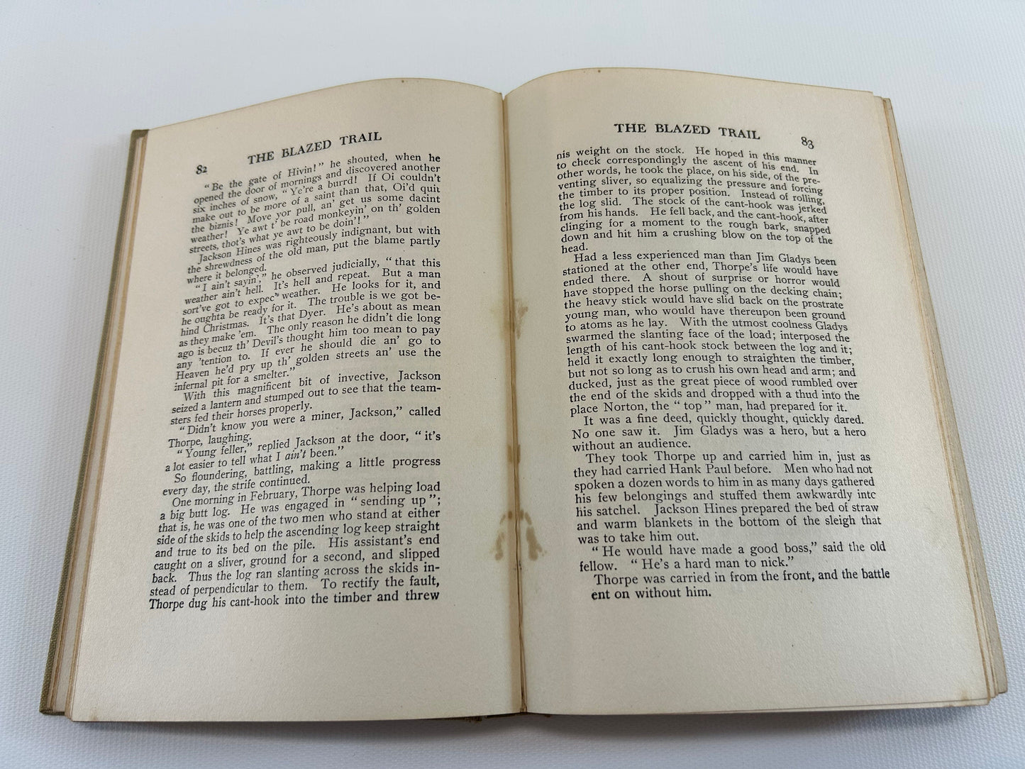 Antique Adventure Novel The Blazed Trail By Stewart Edward White Hardcover Illustrated Thomas Fogarty Copyright 1902