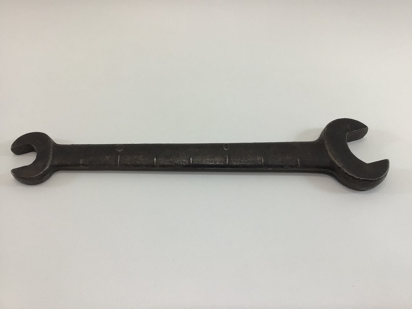 Vintage Wrench with 8" Scale Ruler 3/4" and 1 1/8" Open End Pre-War Garage Mantique Hand Tool