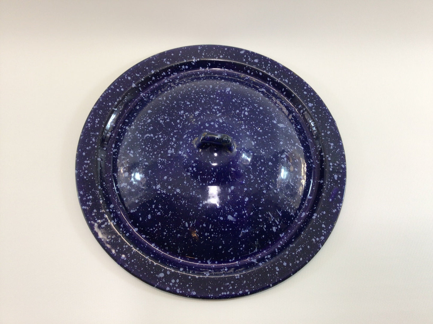 Graniteware Enamelware 6" Skillet / Pot Lid Blue and White Country Kitchen Farmhouse Decor Replacement Part