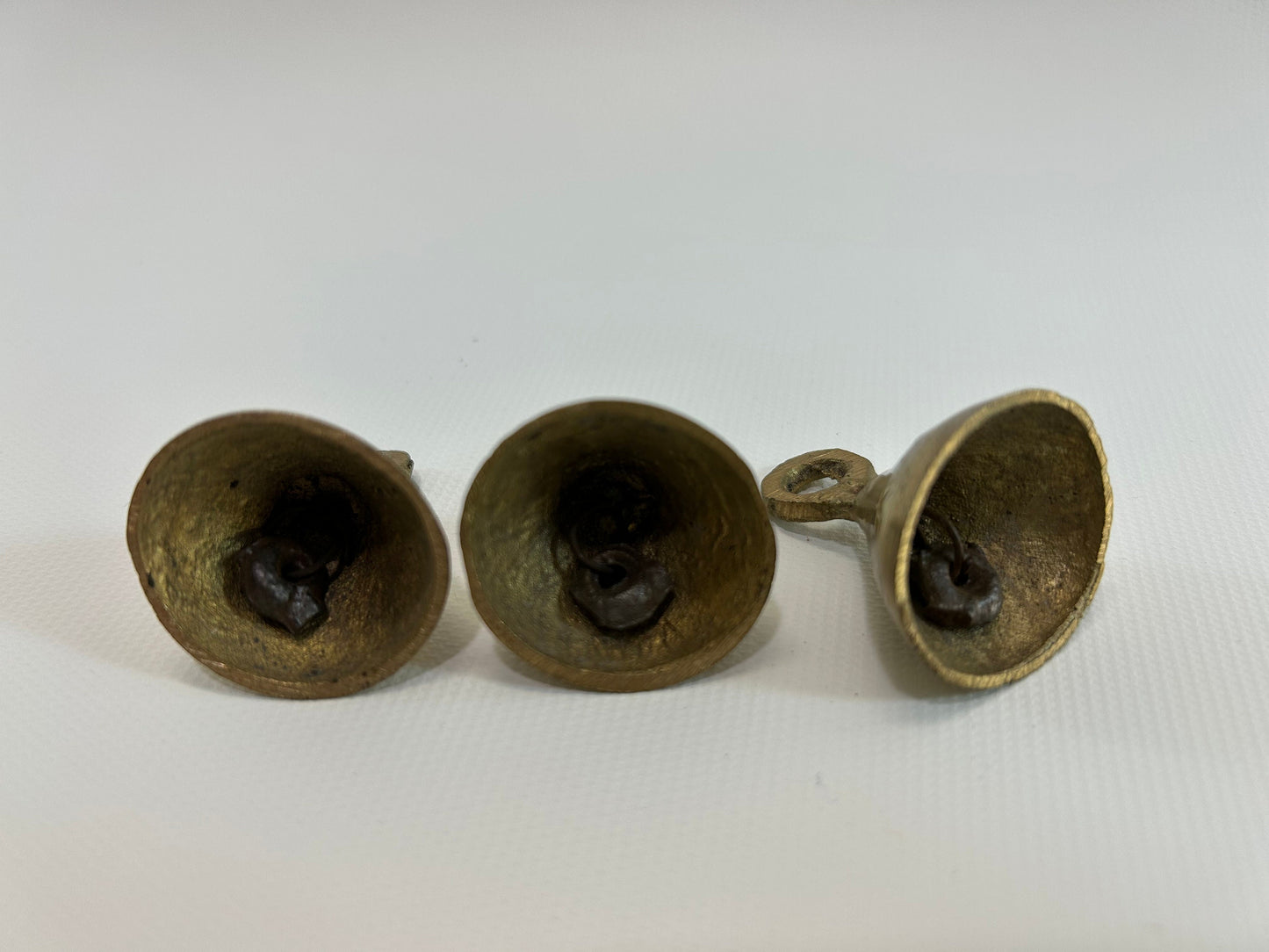 3 Small Brass Bells Set Witch Bells with Star Design Protection Magic DIY Make Your Own or Gifts for Friends and Family