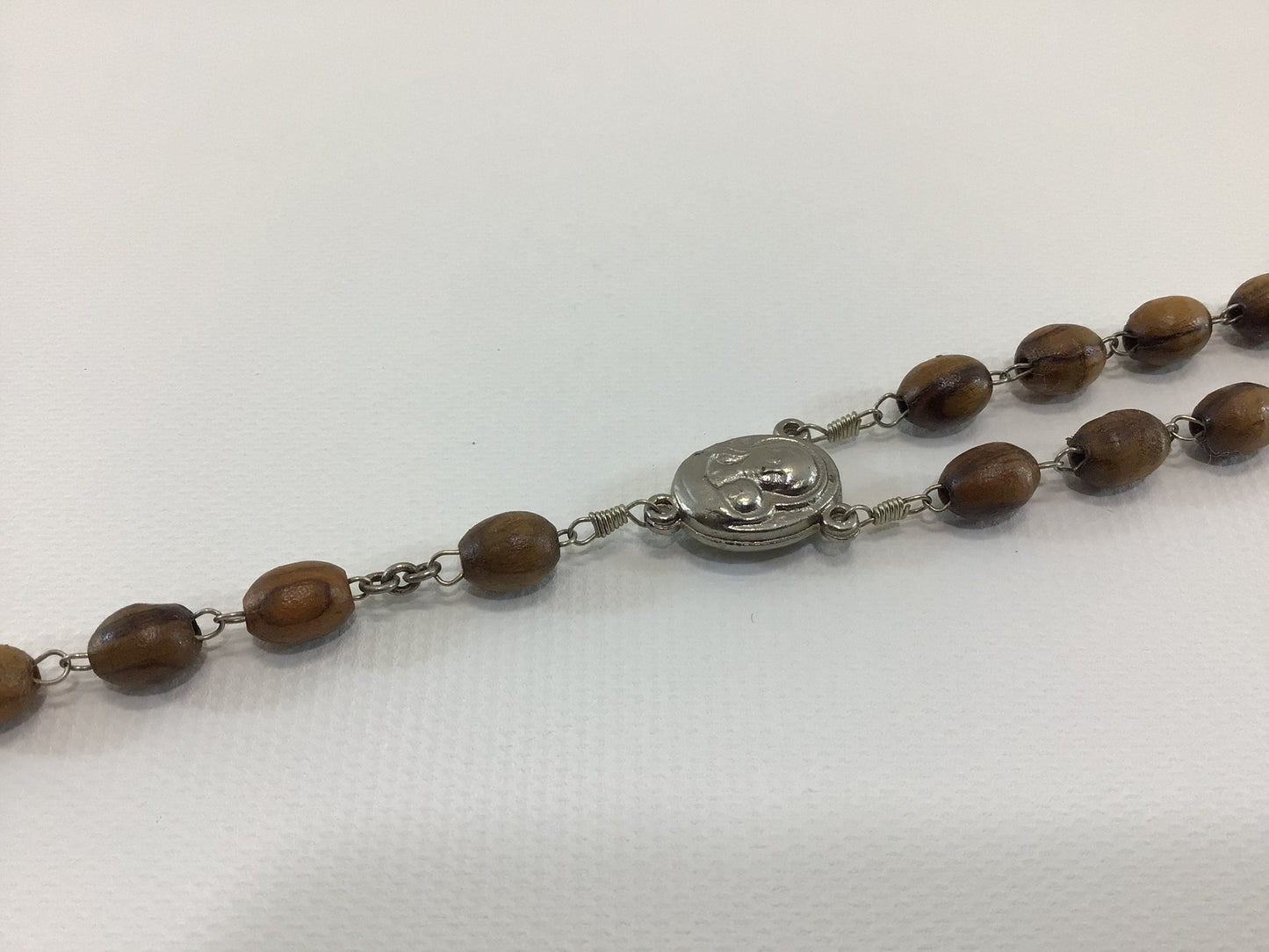 Vintage Wooden Bead Rosary Catholic Religious Prayer Jewelry Marked Terra Jerusalem
