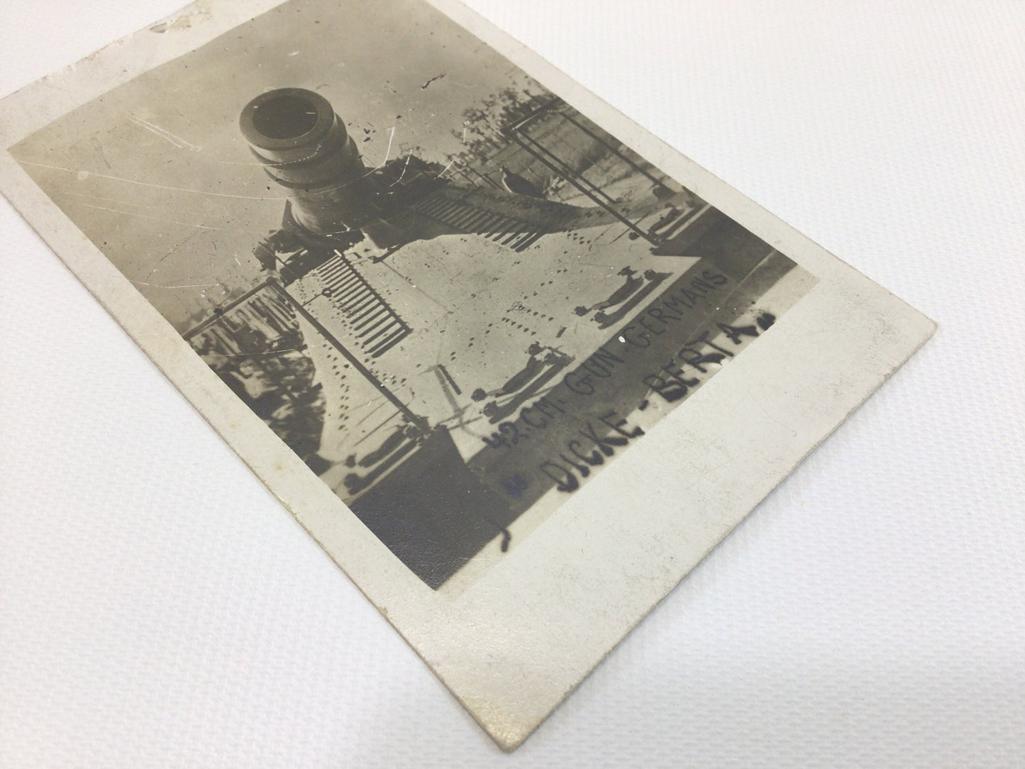 Antique RPPC Real Photo Postcard WWI Era German 42 cm Gun Dicke Berta / Big Bertha
