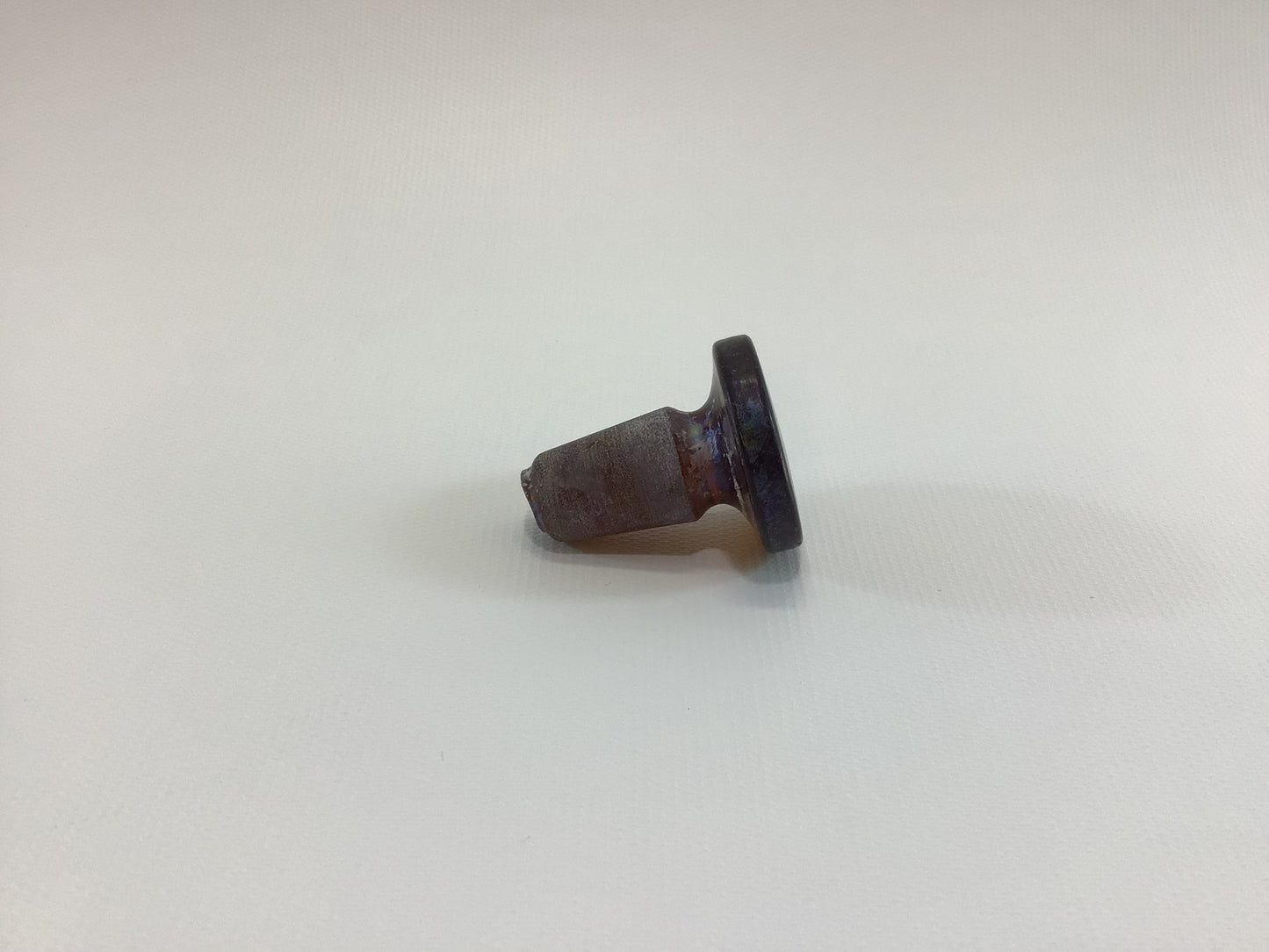 Antique Bottle Stopper Circular 17mm Ground Pressed Amberina Glass Replacement Part Decanter Cruet Perfume Apothecary